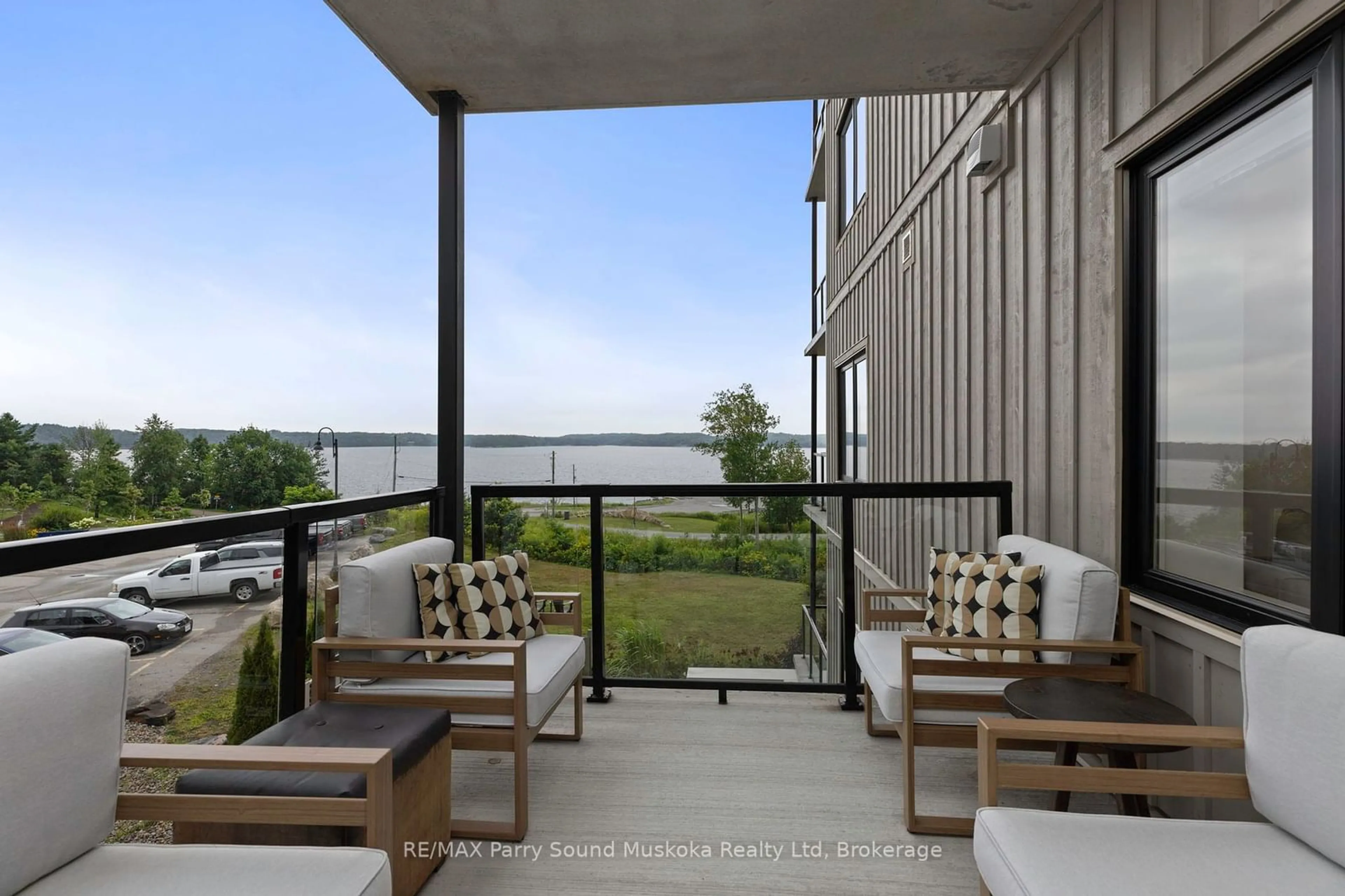 Patio, water/lake/river/ocean view for 11C Salt Dock Rd #201, Parry Sound Ontario P2A 3B6