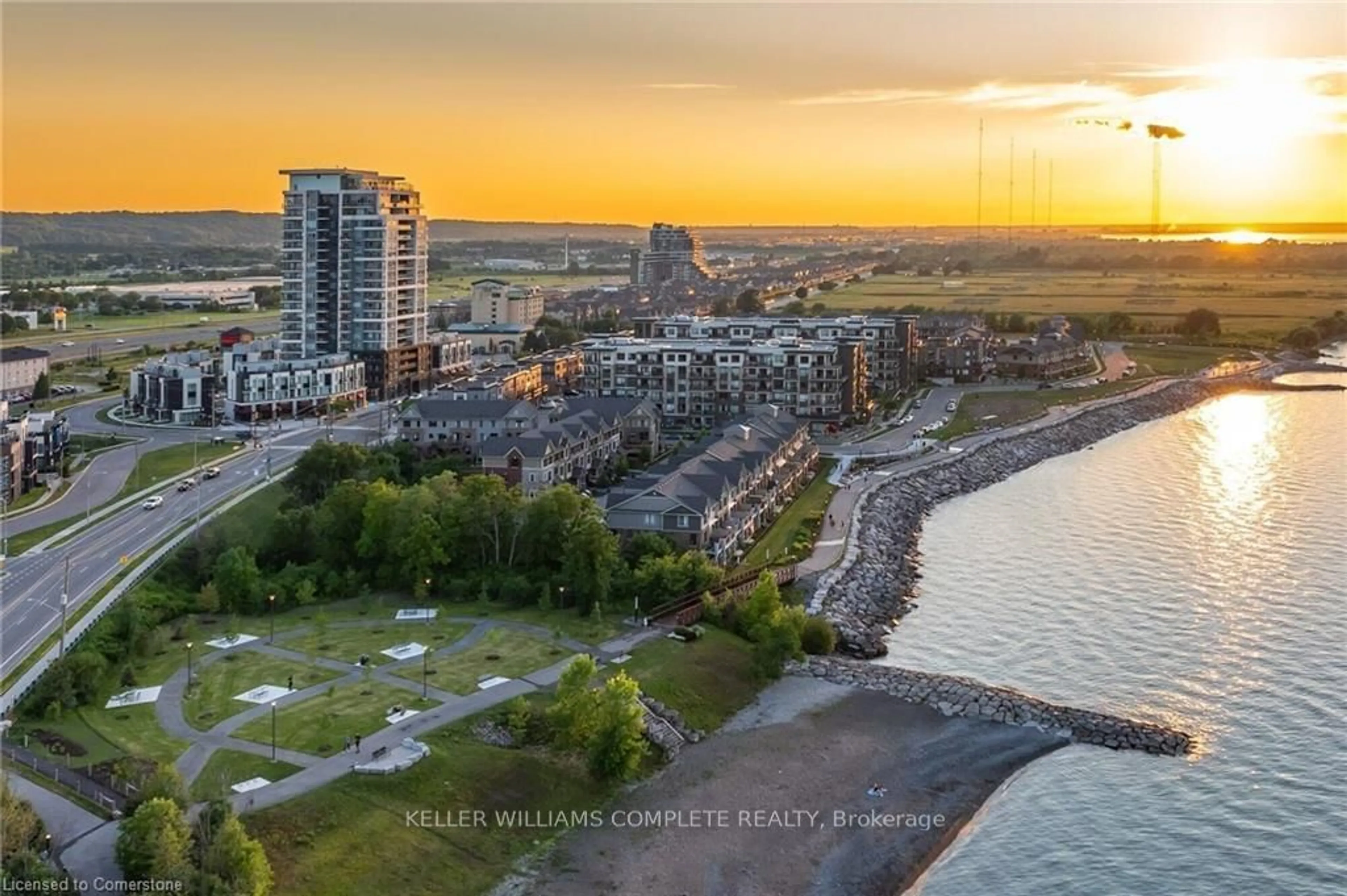 A pic from outside/outdoor area/front of a property/back of a property/a pic from drone, water/lake/river/ocean view for 28 Pierre Trudeau Lane, Grimsby Ontario L3M 0H3