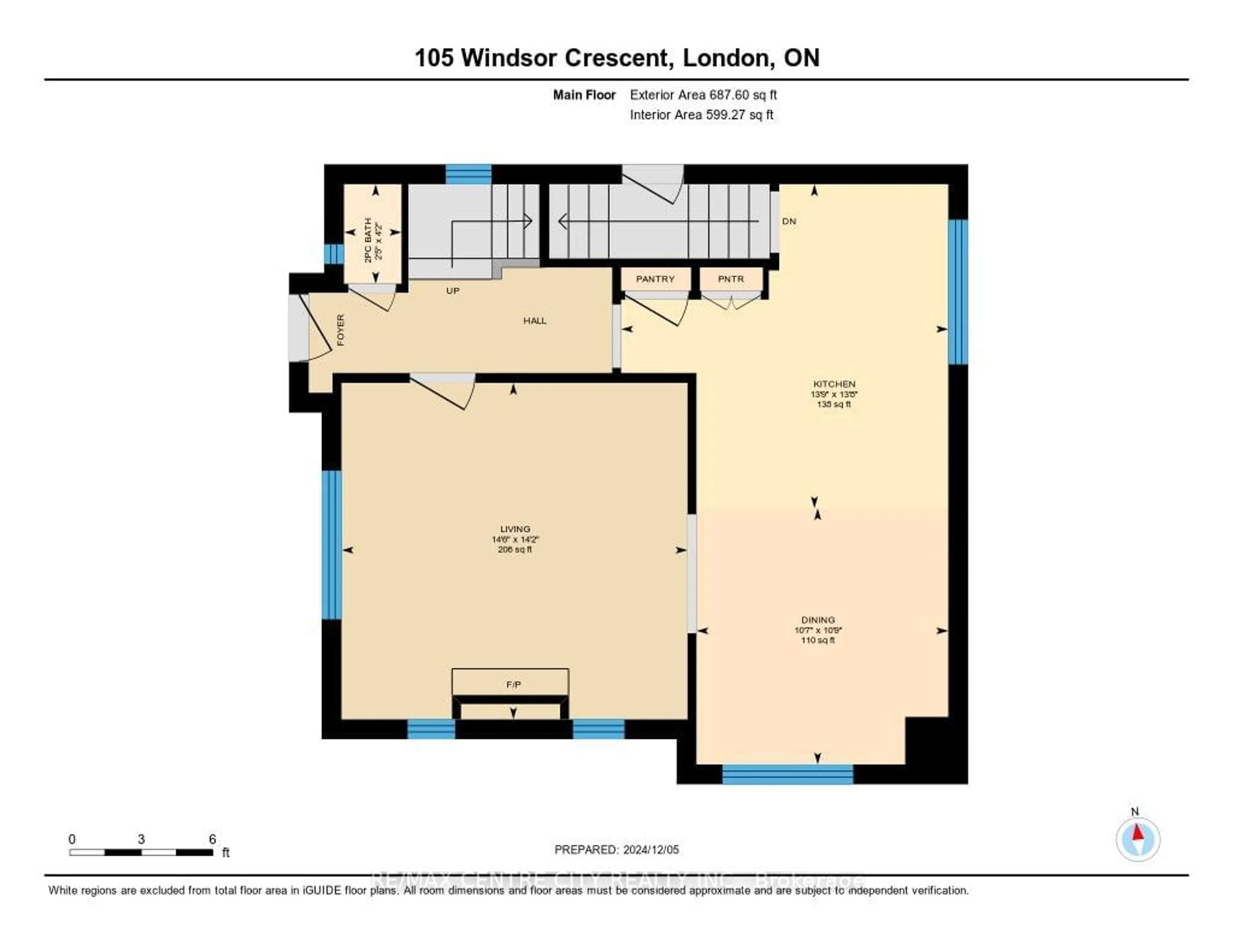 Floor plan for 105 Windsor Cres, London Ontario N6C 1V9