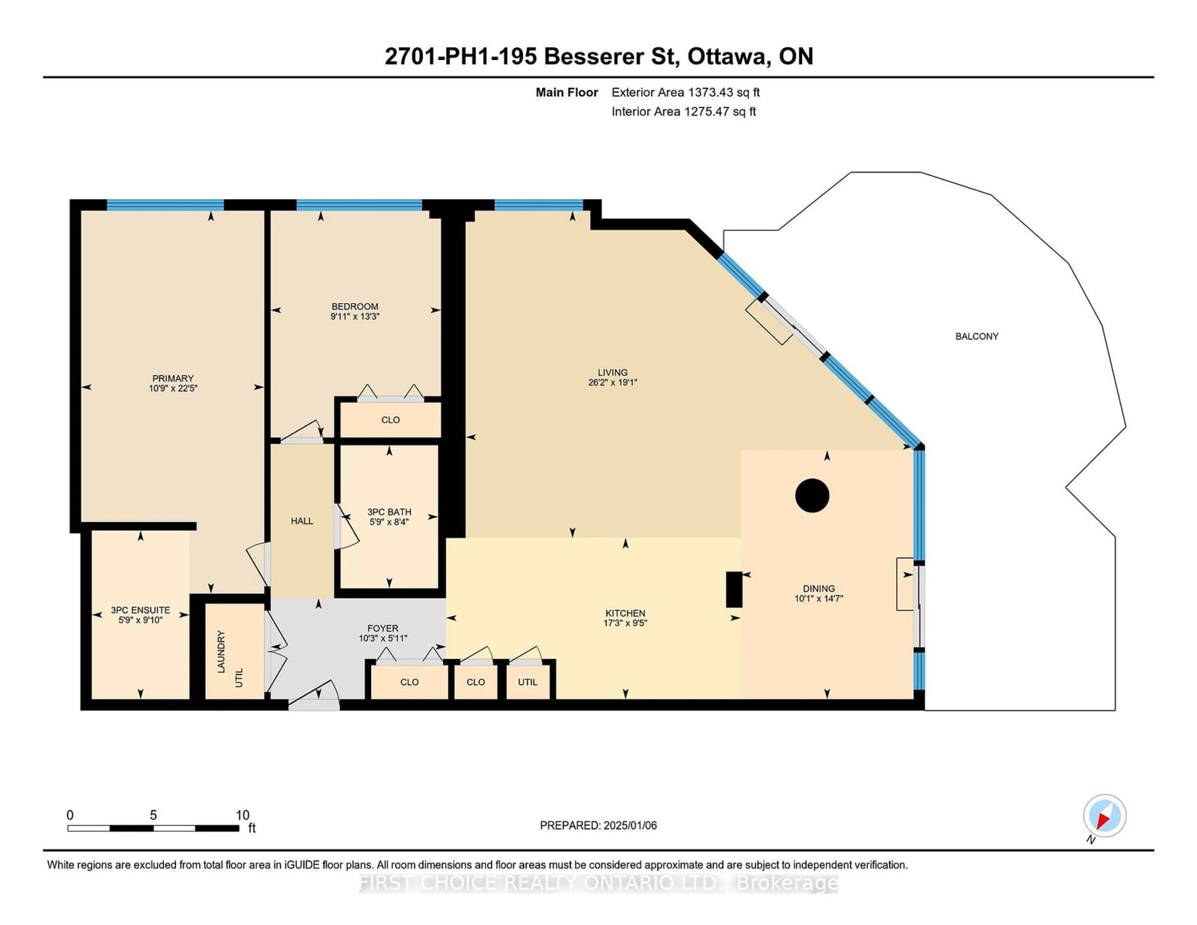 Floor plan for 195 Besserer St #2701, Lower Town - Sandy Hill Ontario K1N 0B6