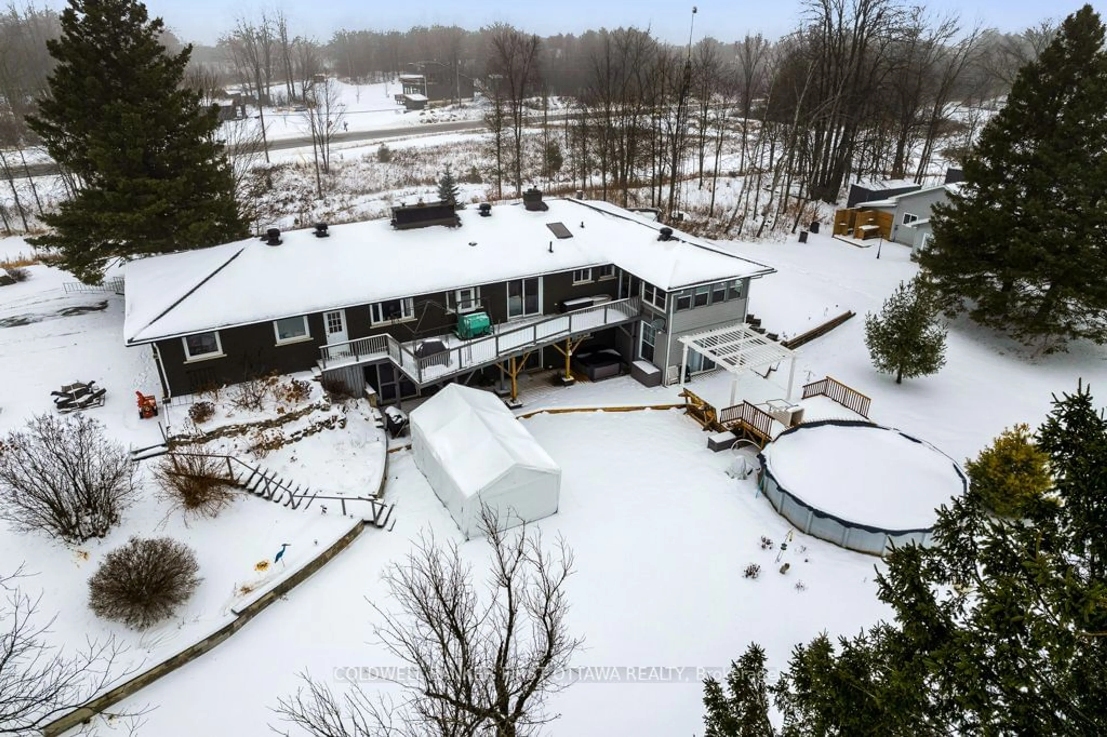 A pic from outside/outdoor area/front of a property/back of a property/a pic from drone, unknown for 4225 Scotch Line, Tay Valley Ontario K7H 3C5