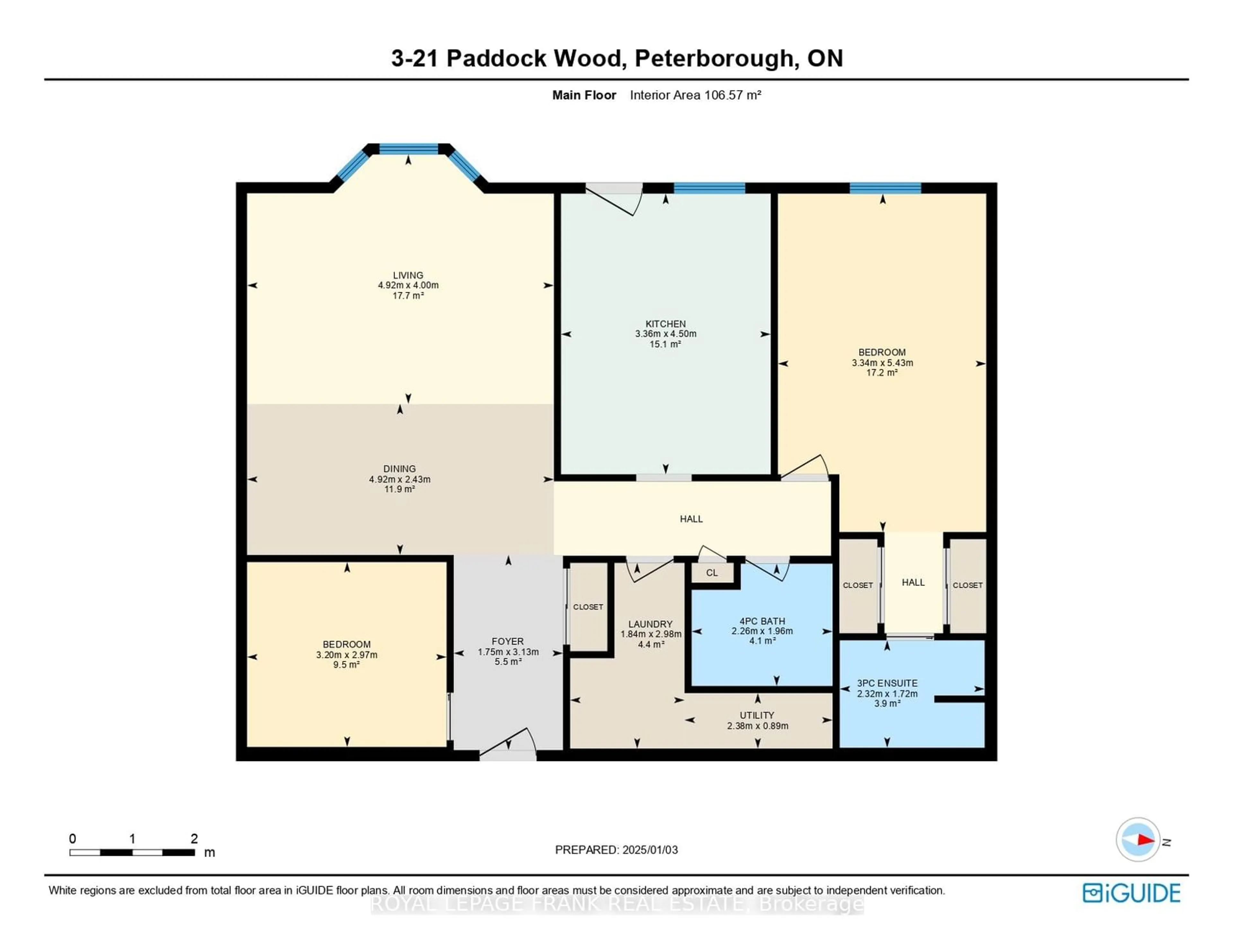 Floor plan for 21 Paddock Wood #3, Peterborough Ontario K9H 7H2