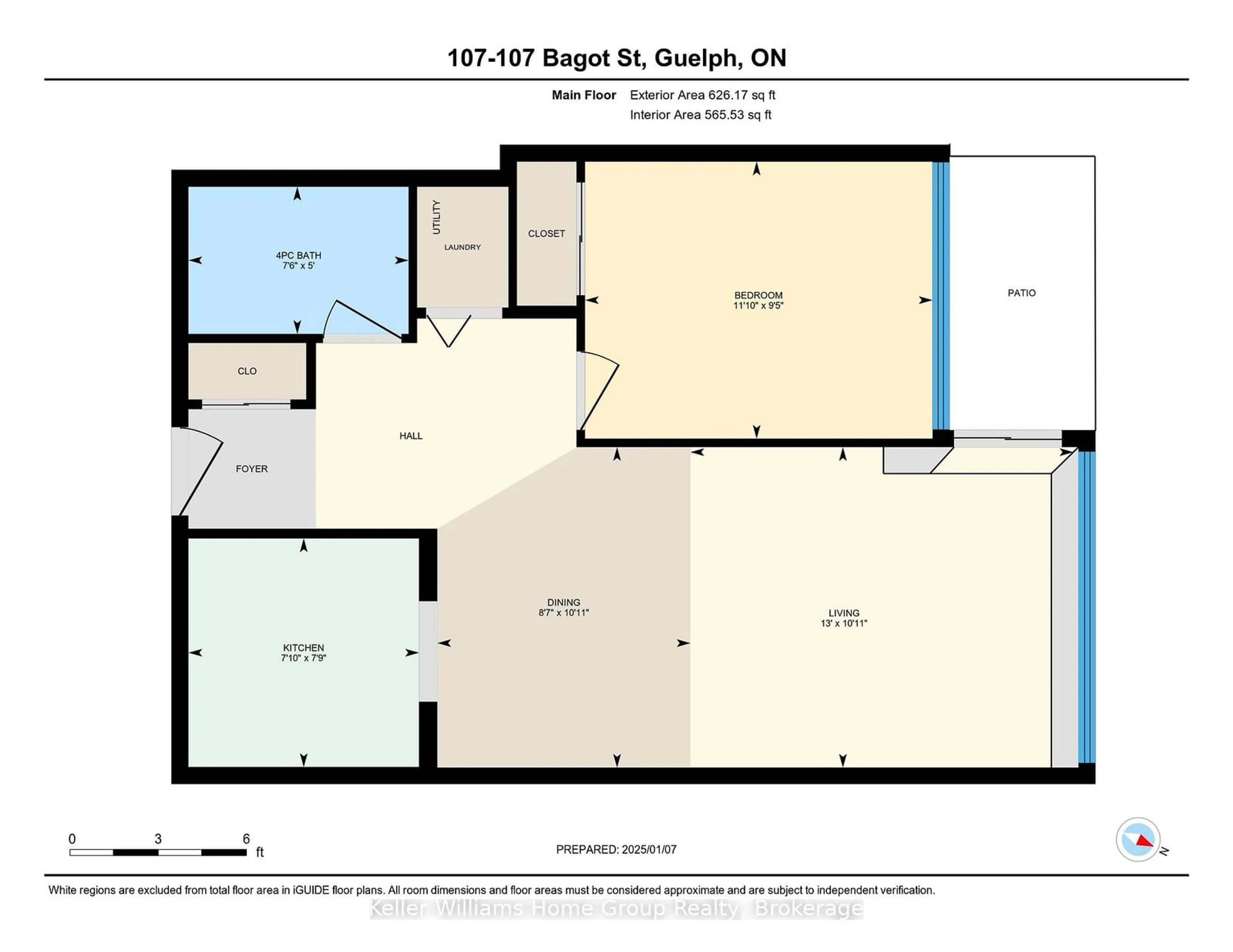 Floor plan for 107 Bagot St #107, Guelph Ontario N1H 8H5