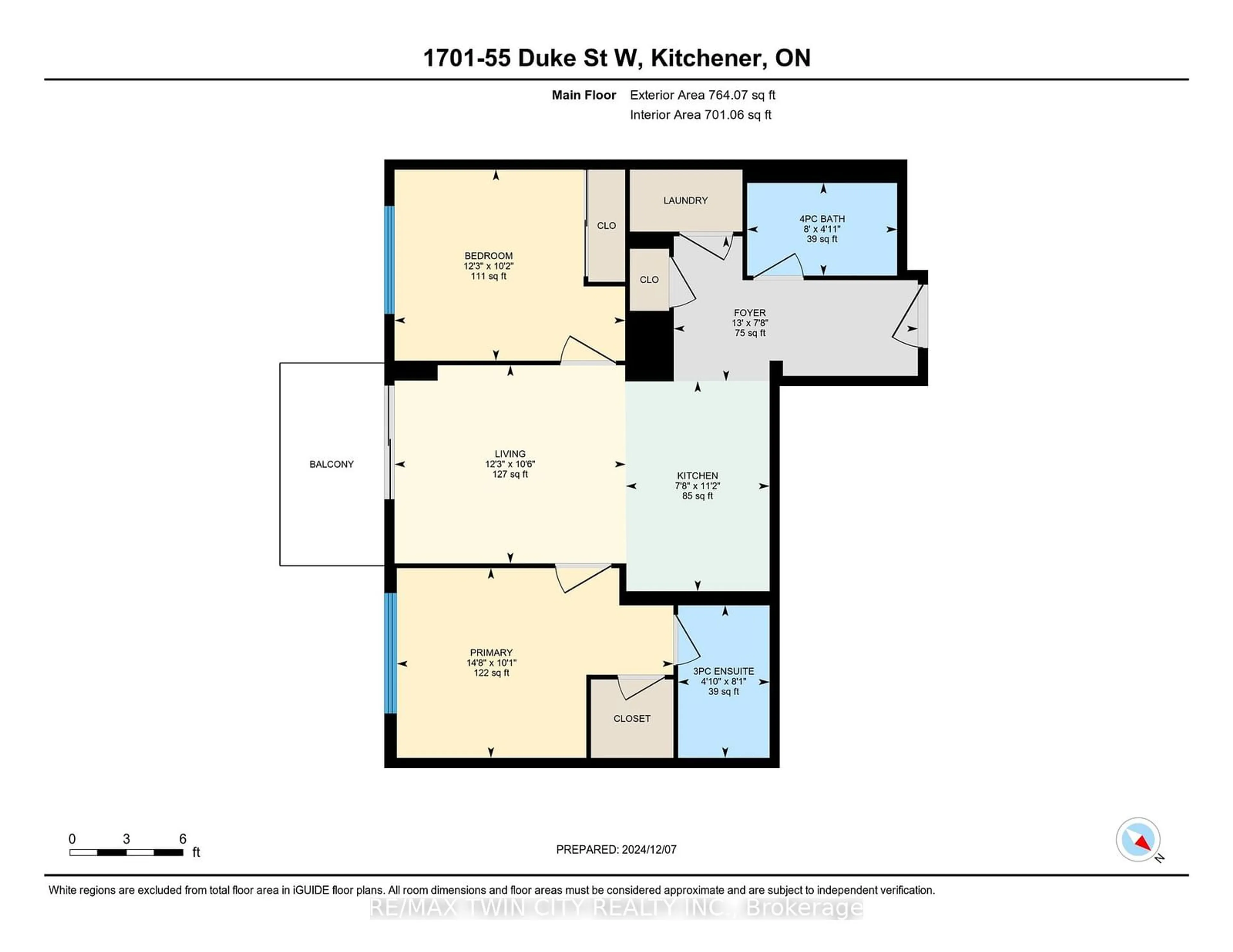 Floor plan for 55 Duke St #1701, Kitchener Ontario N2H 0C9