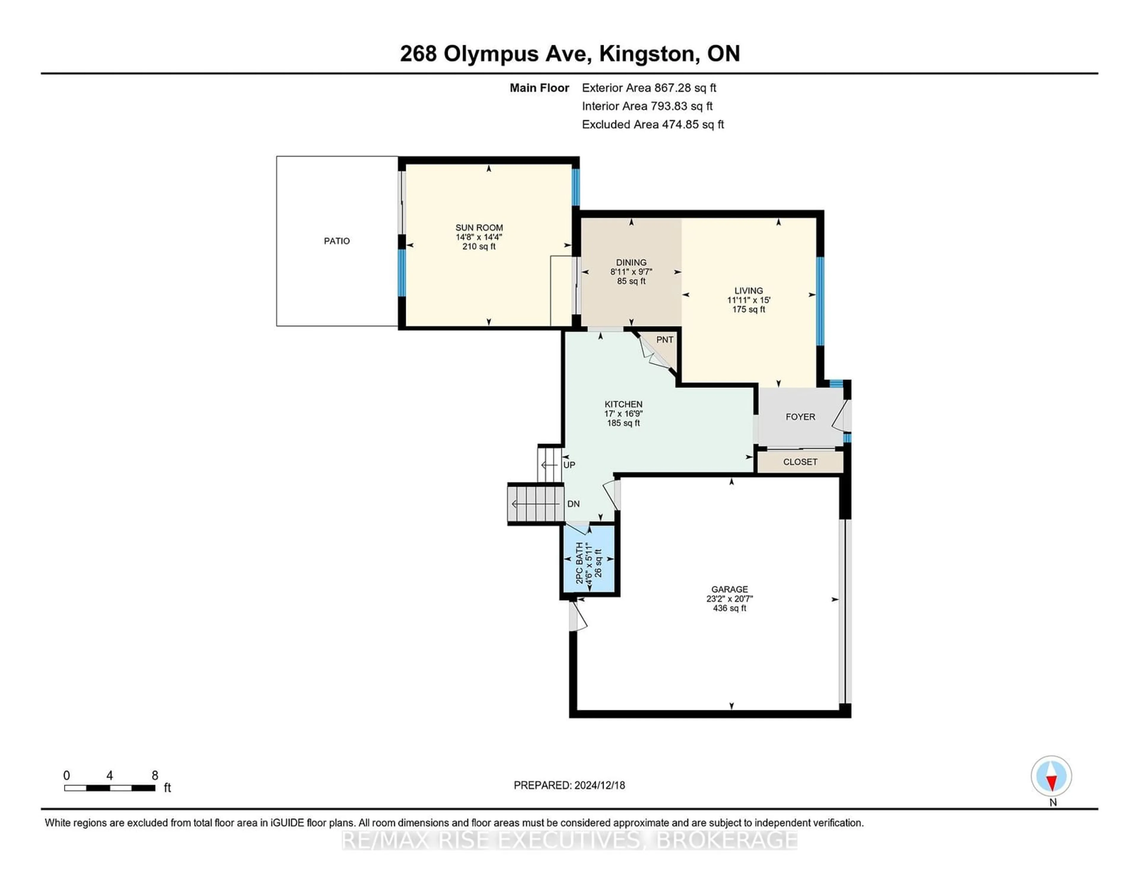 Floor plan for 268 Olympus Ave, Kingston Ontario K7M 4T9