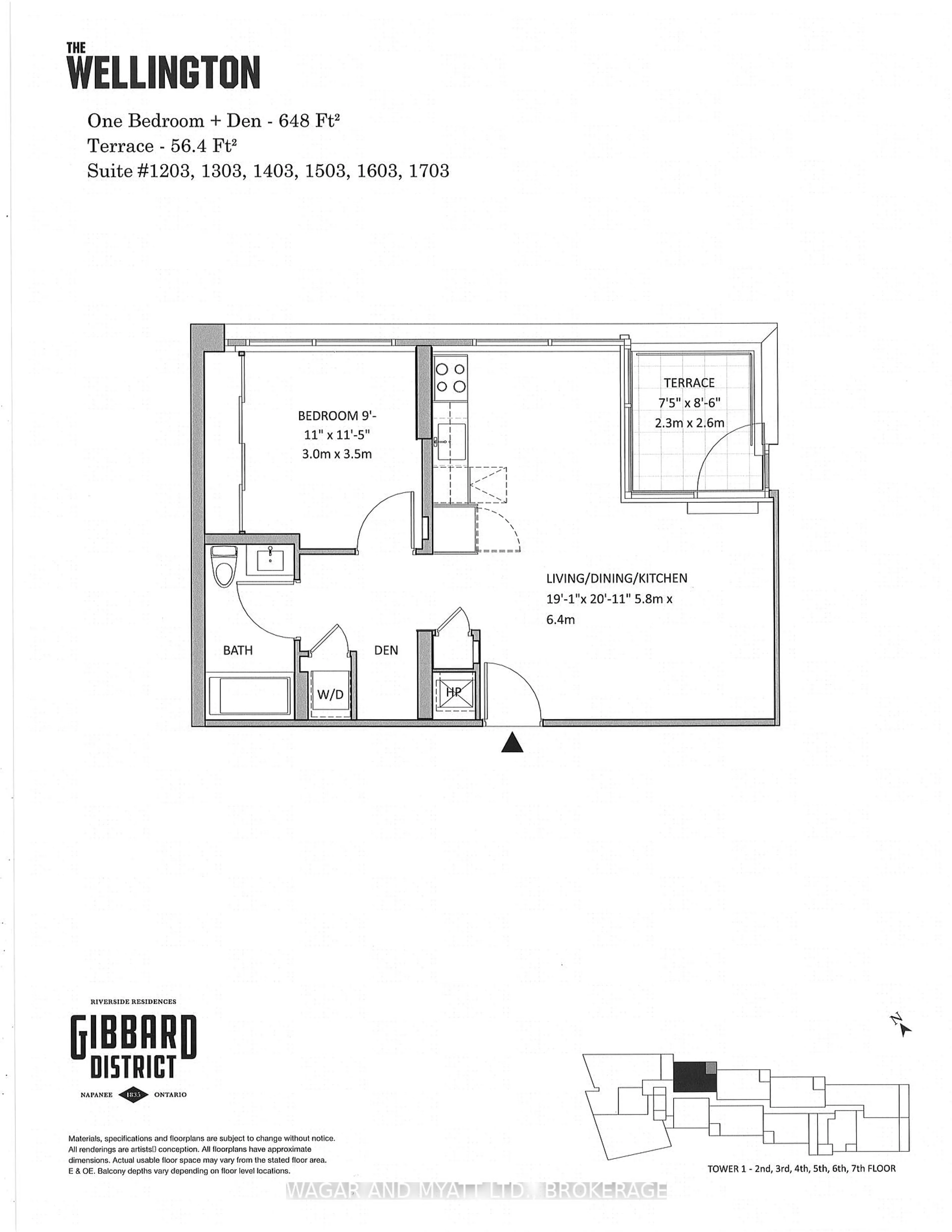 Floor plan for 88 DUNDAS St #1503, Greater Napanee Ontario K7R 1J1