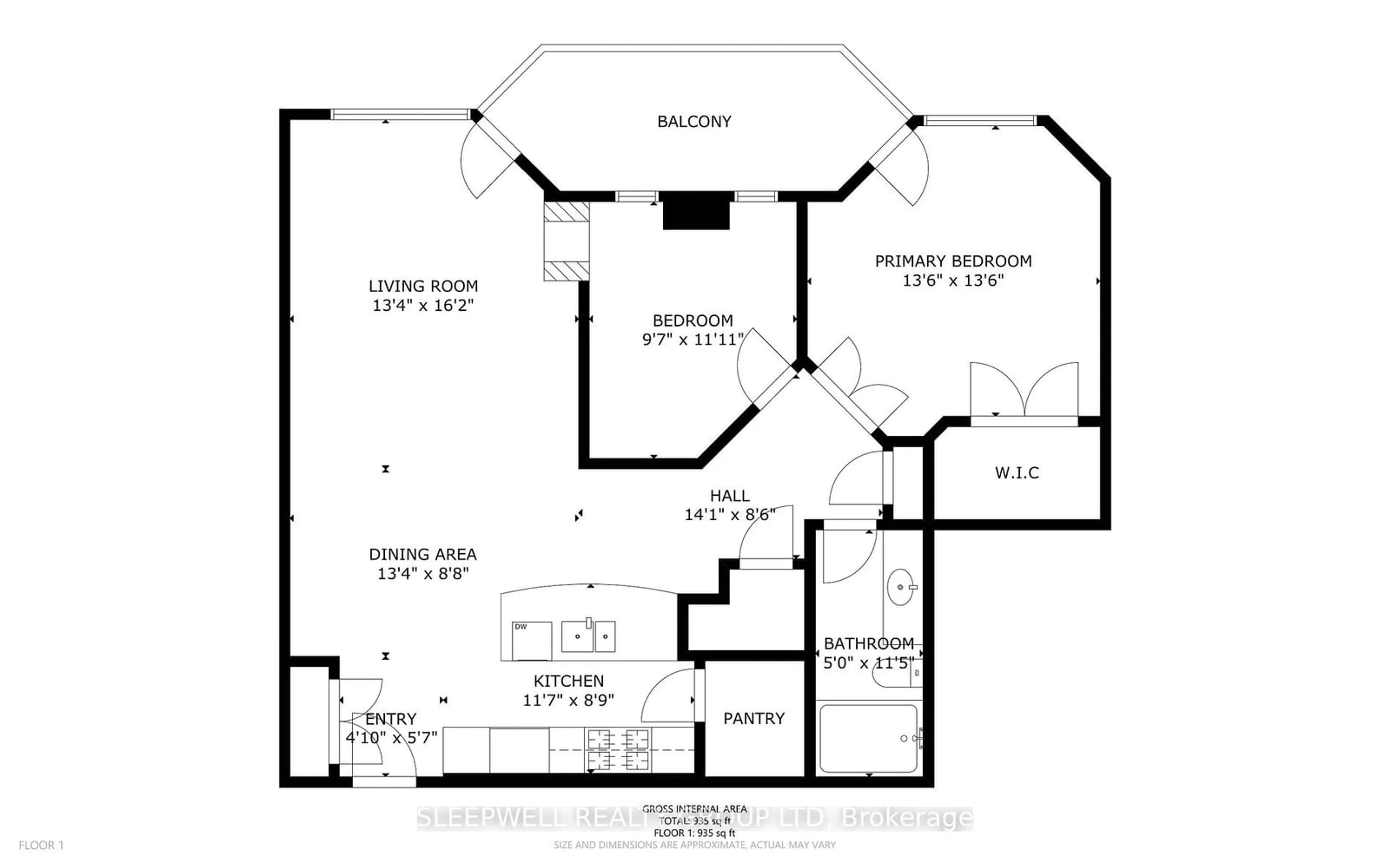 Floor plan for 420 Berkley Ave #706, Carlingwood - Westboro and Area Ontario K2A 4H5