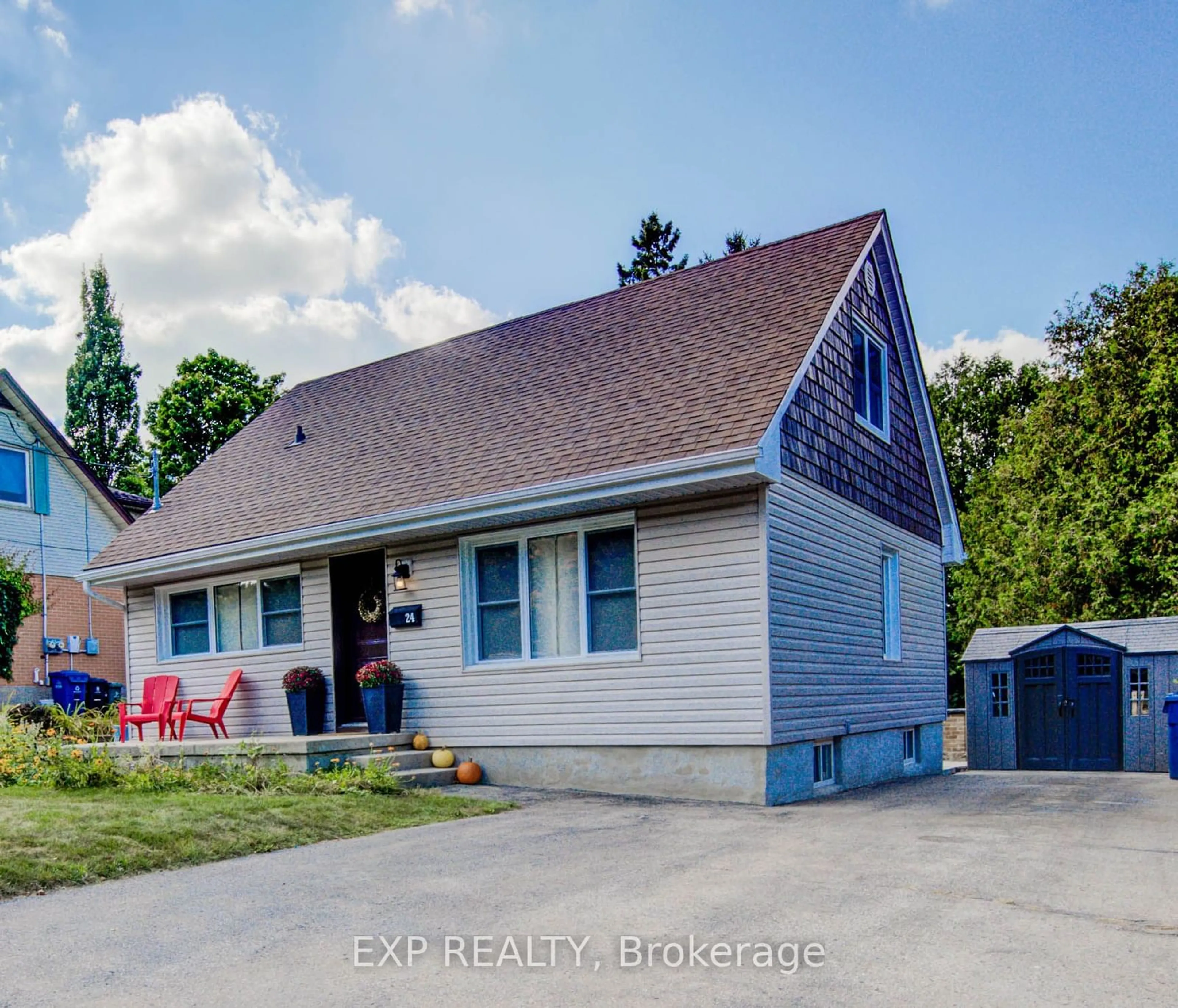 A pic from outside/outdoor area/front of a property/back of a property/a pic from drone, street for 24 Bennett Ave, Guelph Ontario N1E 2C4