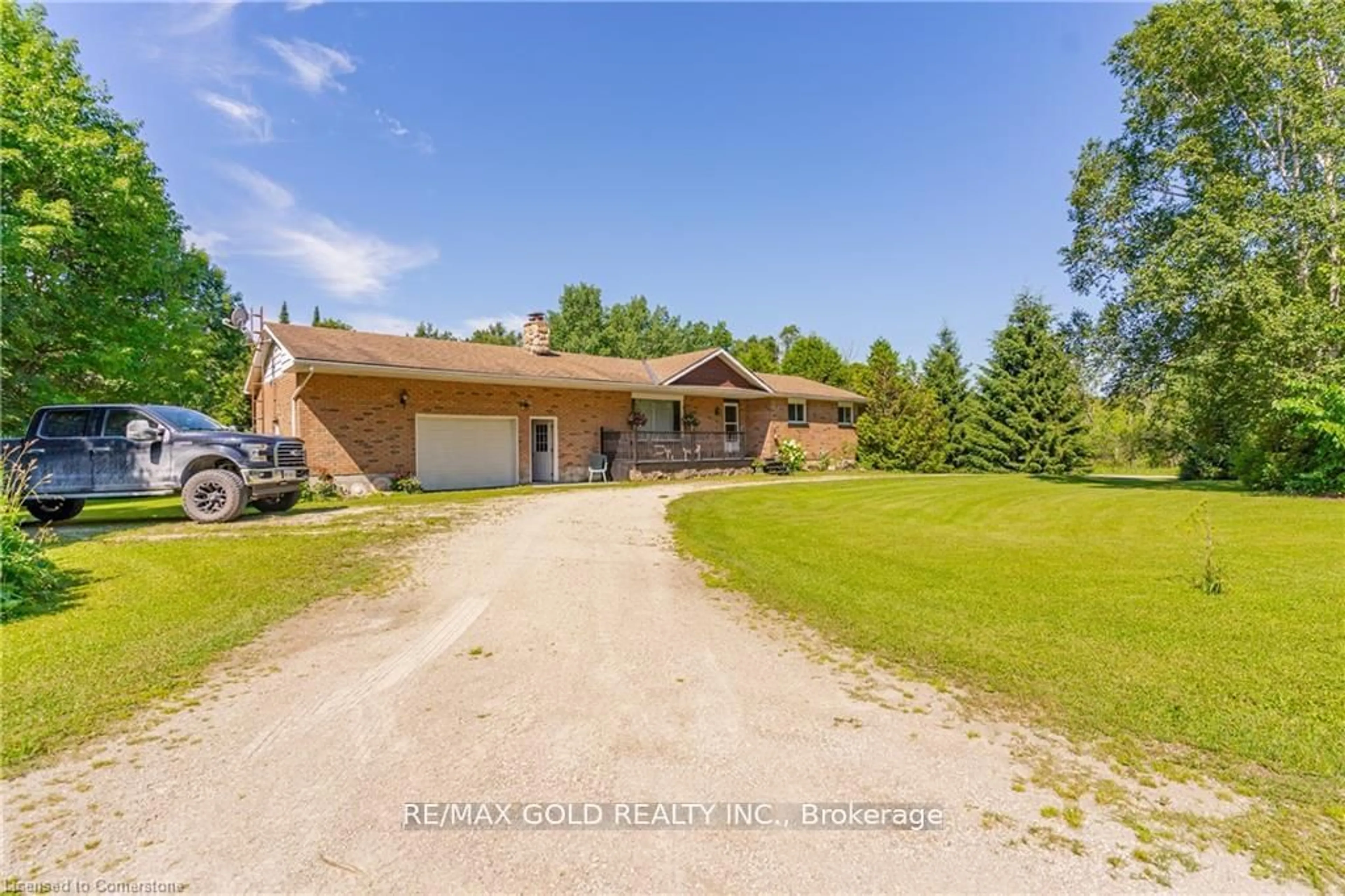 A pic from outside/outdoor area/front of a property/back of a property/a pic from drone, water/lake/river/ocean view for 155756 7th Line RR2, Grey Highlands Ontario N0C 1H0