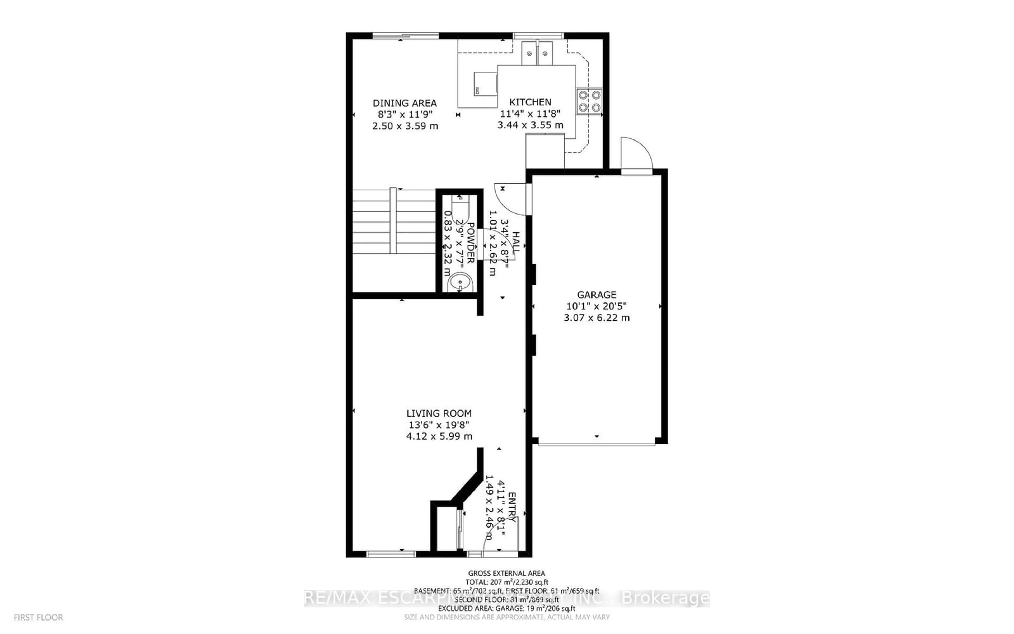 Floor plan for 65 Glendarling Cres, Hamilton Ontario L8E 0A9