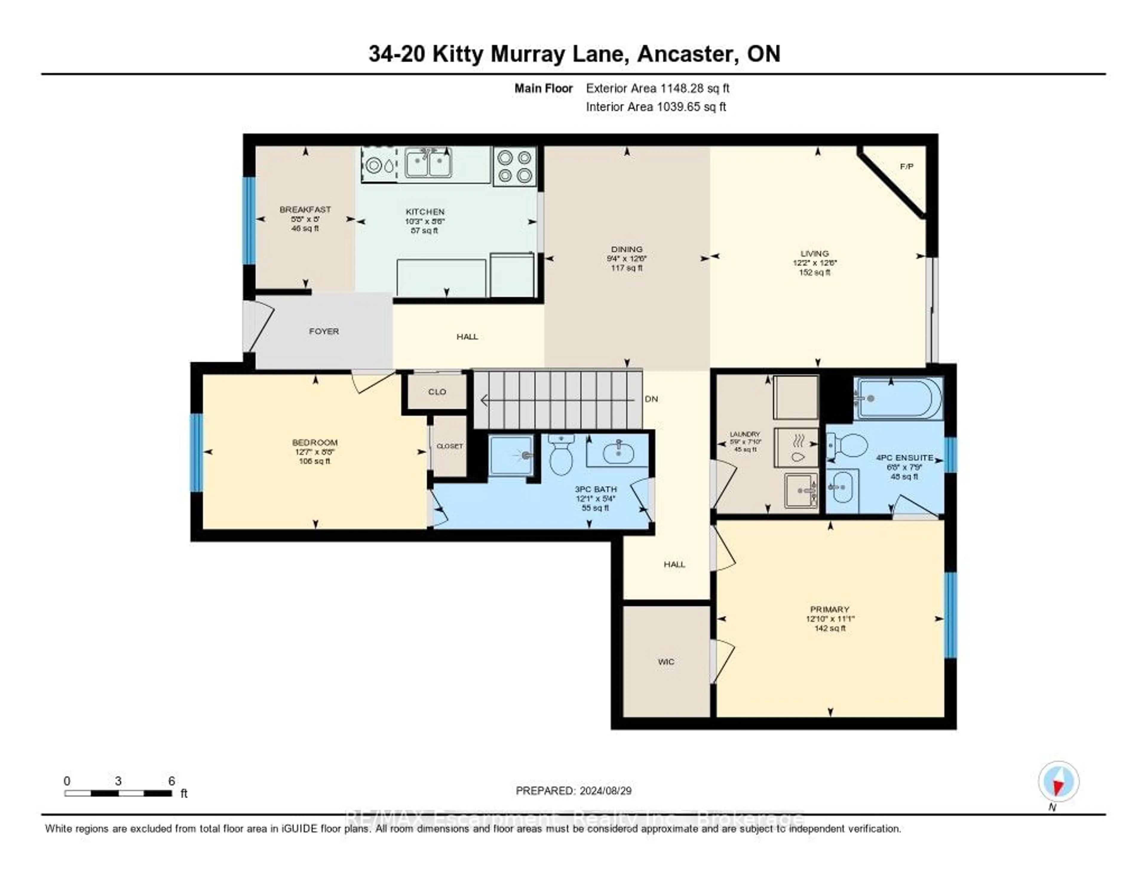 Floor plan for 20 Kitty Murray Lane #34, Hamilton Ontario L9K 1L7