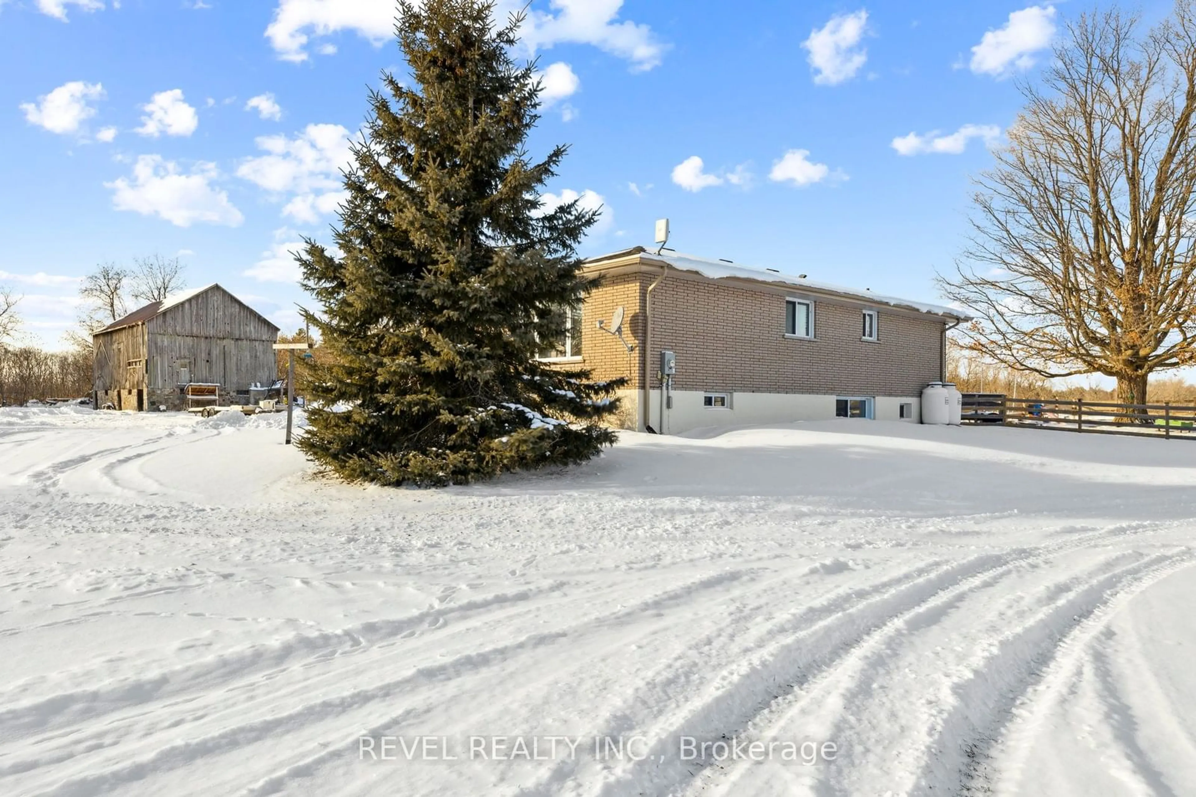 A pic from outside/outdoor area/front of a property/back of a property/a pic from drone, street for 649 Telecom Rd, Kawartha Lakes Ontario L0A 1K0