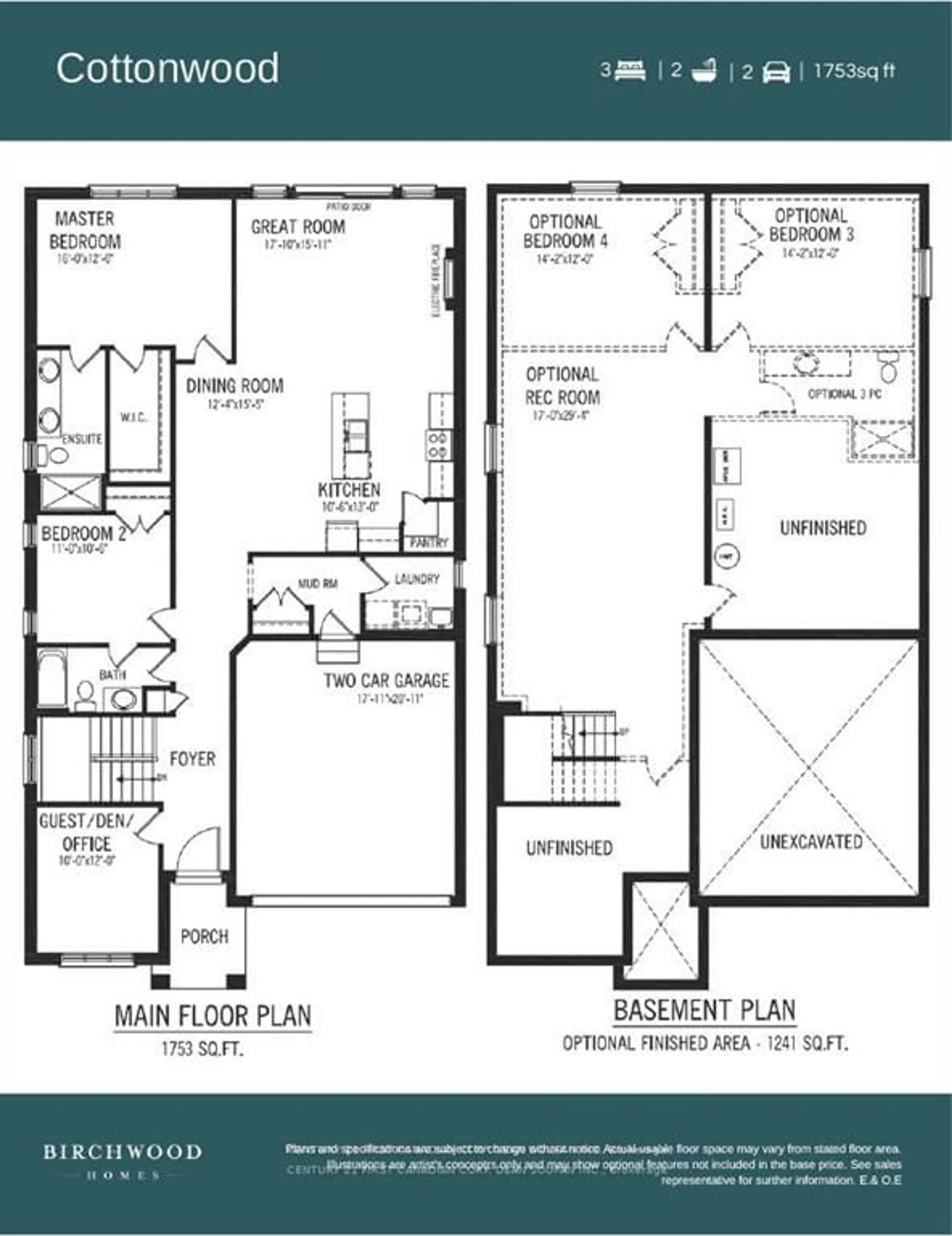 Floor plan for 3425 GRAND OAK CROSSING N/A #50, London South Ontario N6P 0K3