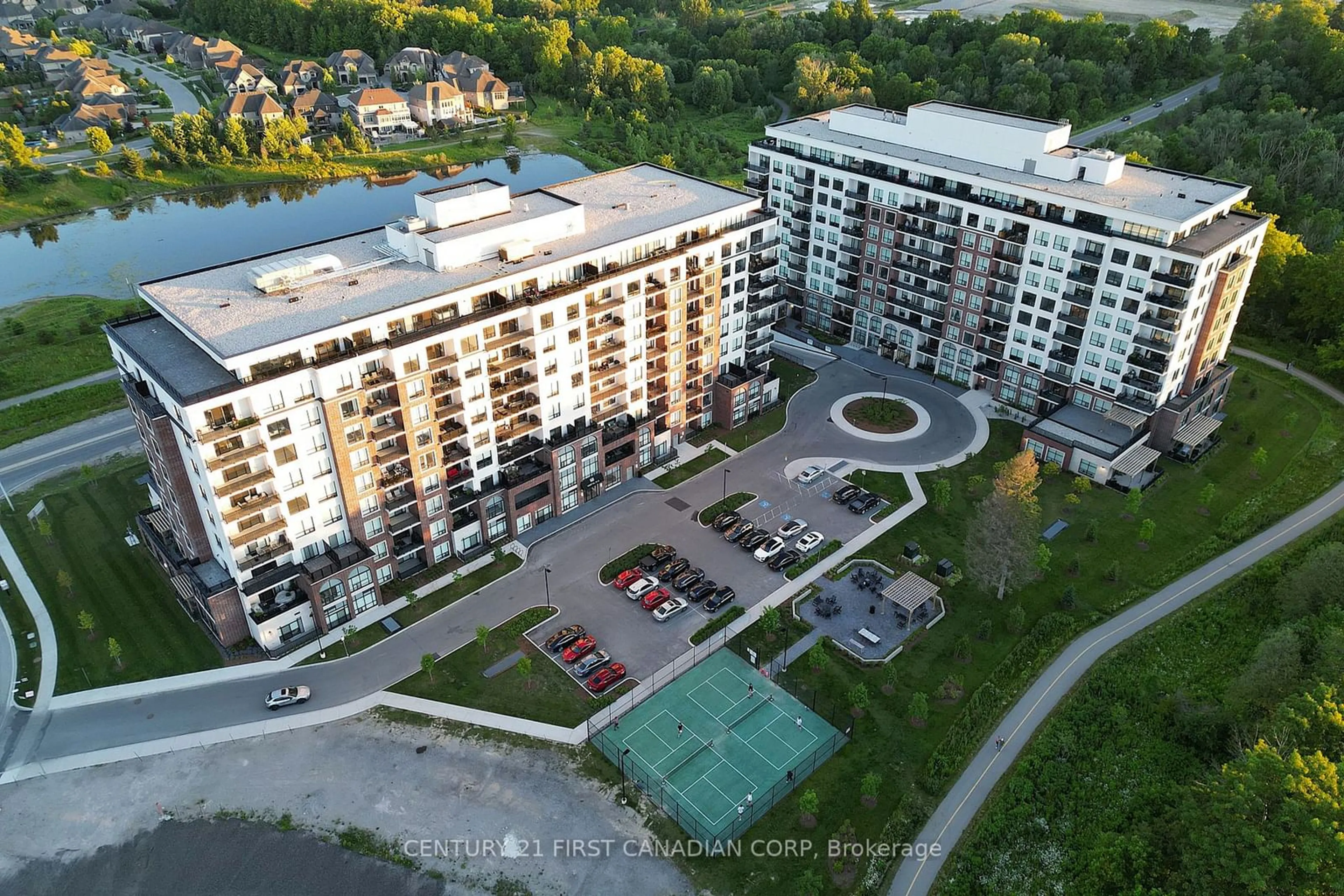 A pic from outside/outdoor area/front of a property/back of a property/a pic from drone, city buildings view from balcony for 480 CALLAWAY Rd #716, London Ontario N6G 0Z3