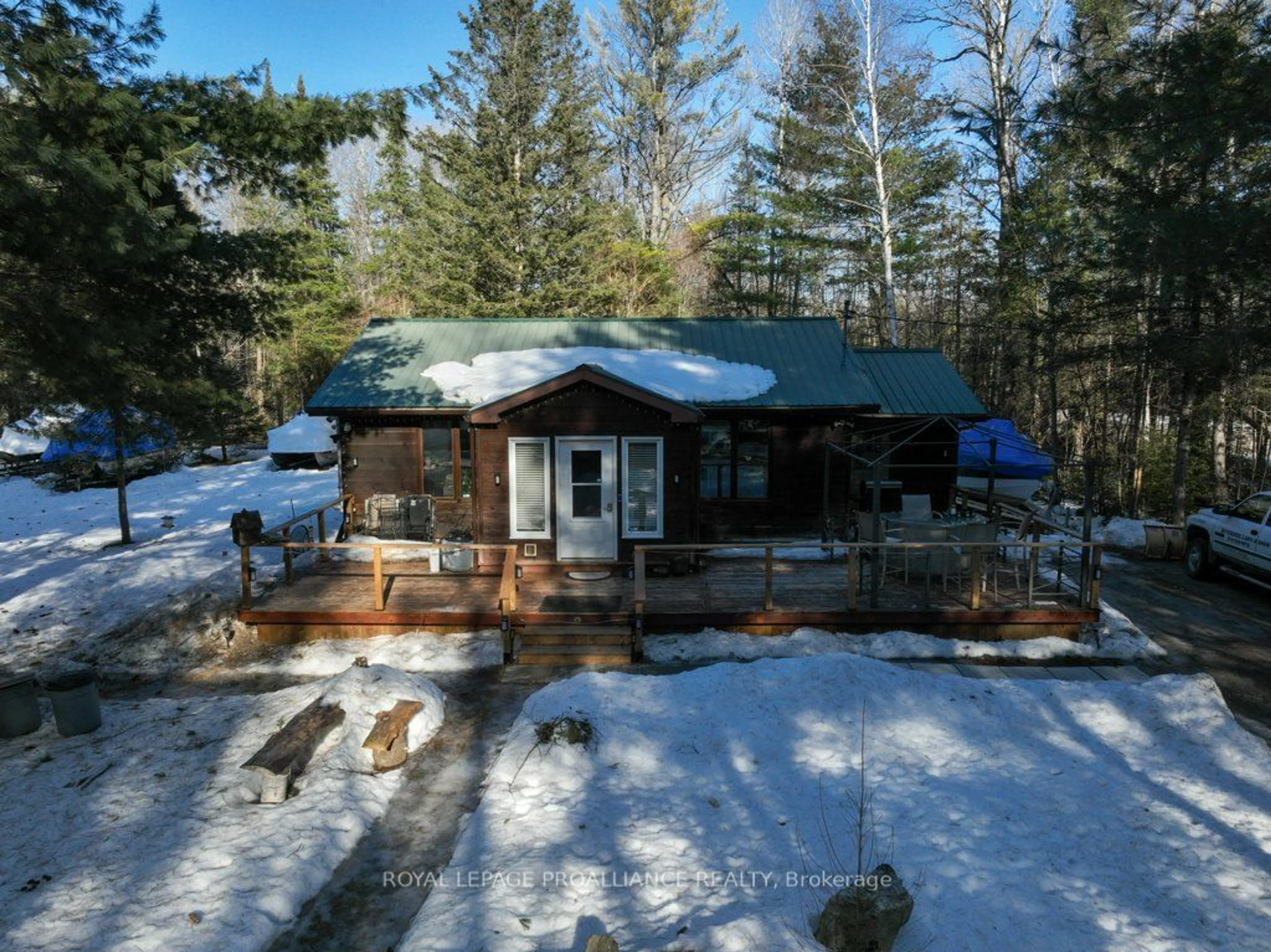 A pic from outside/outdoor area/front of a property/back of a property/a pic from drone, unknown for 1151 Harlowe Rd, North Frontenac Ontario K0H 2G0