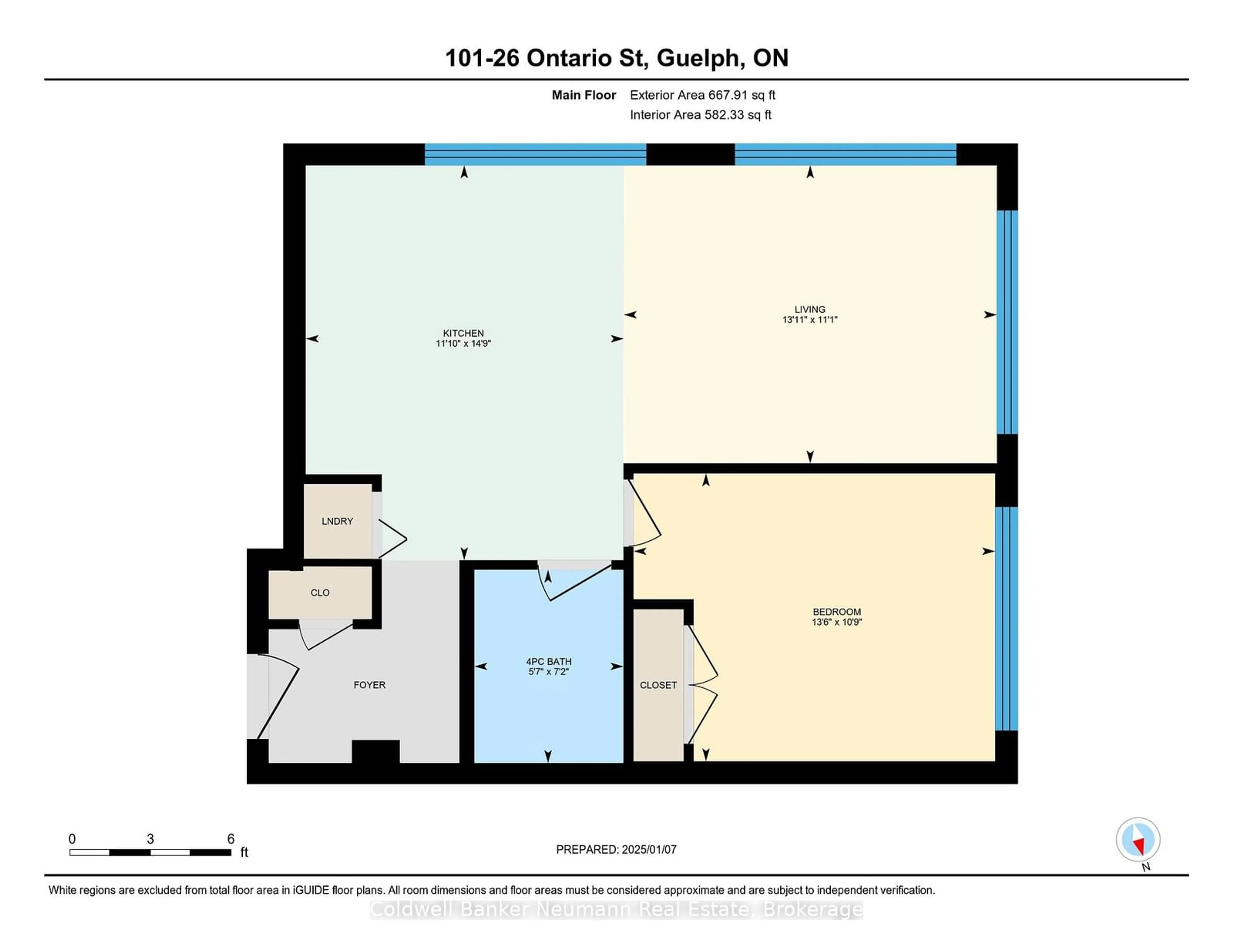 Floor plan for 26 Ontario St #101, Guelph Ontario N1E 7K1