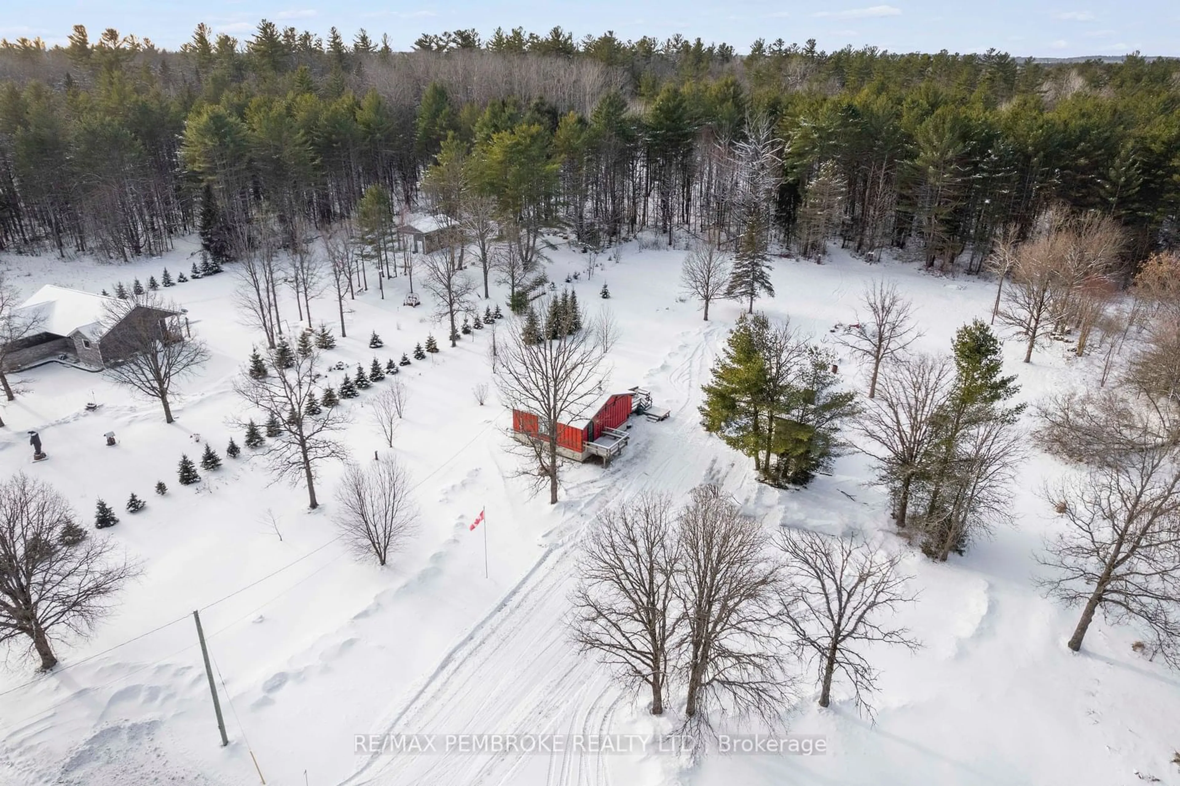 A pic from outside/outdoor area/front of a property/back of a property/a pic from drone, forest/trees view for 1131 Wright Rd, Whitewater Region Ontario K0J 2L0