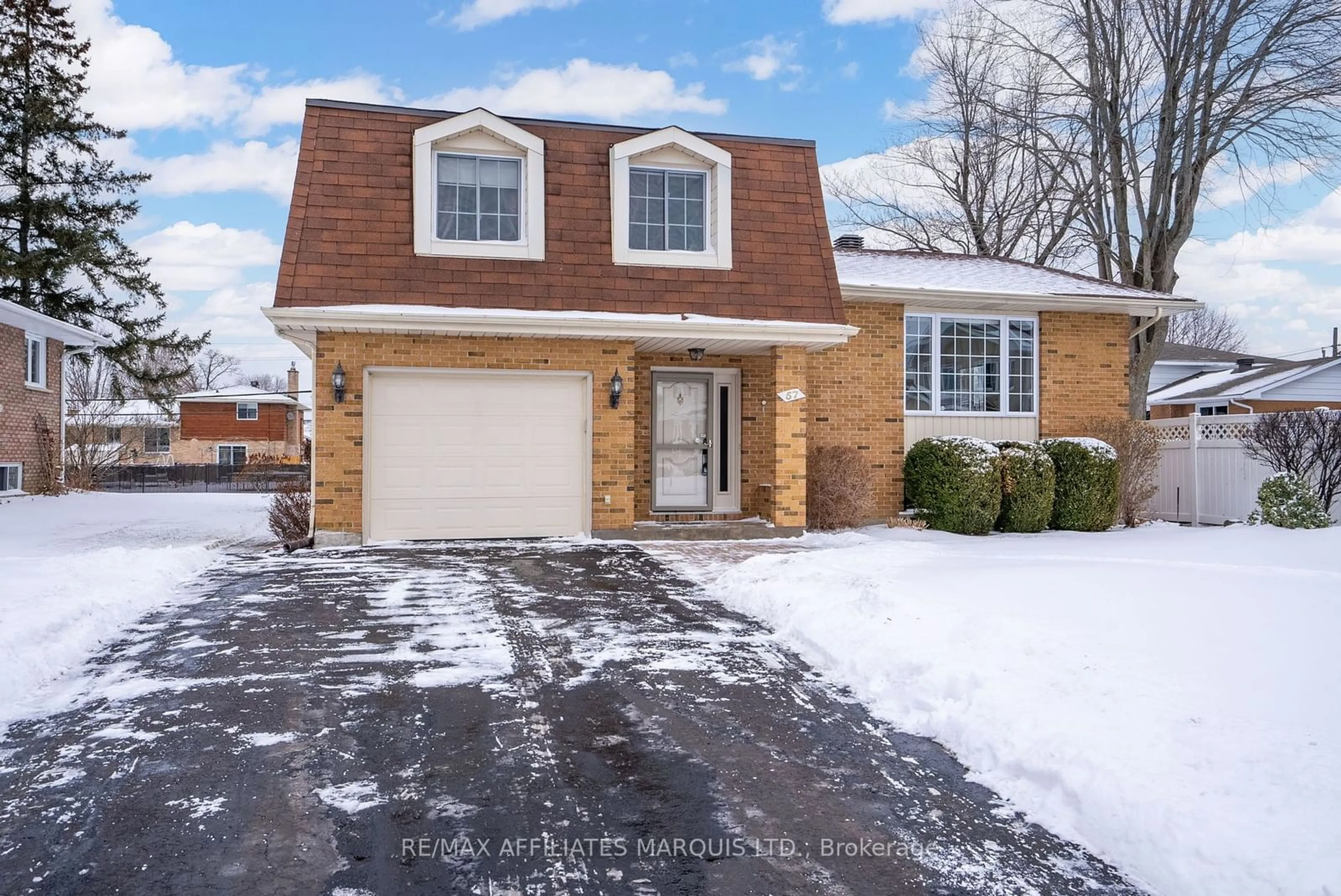 Home with brick exterior material, street for 57 Monaco Cres, Cornwall Ontario K6H 5Z1