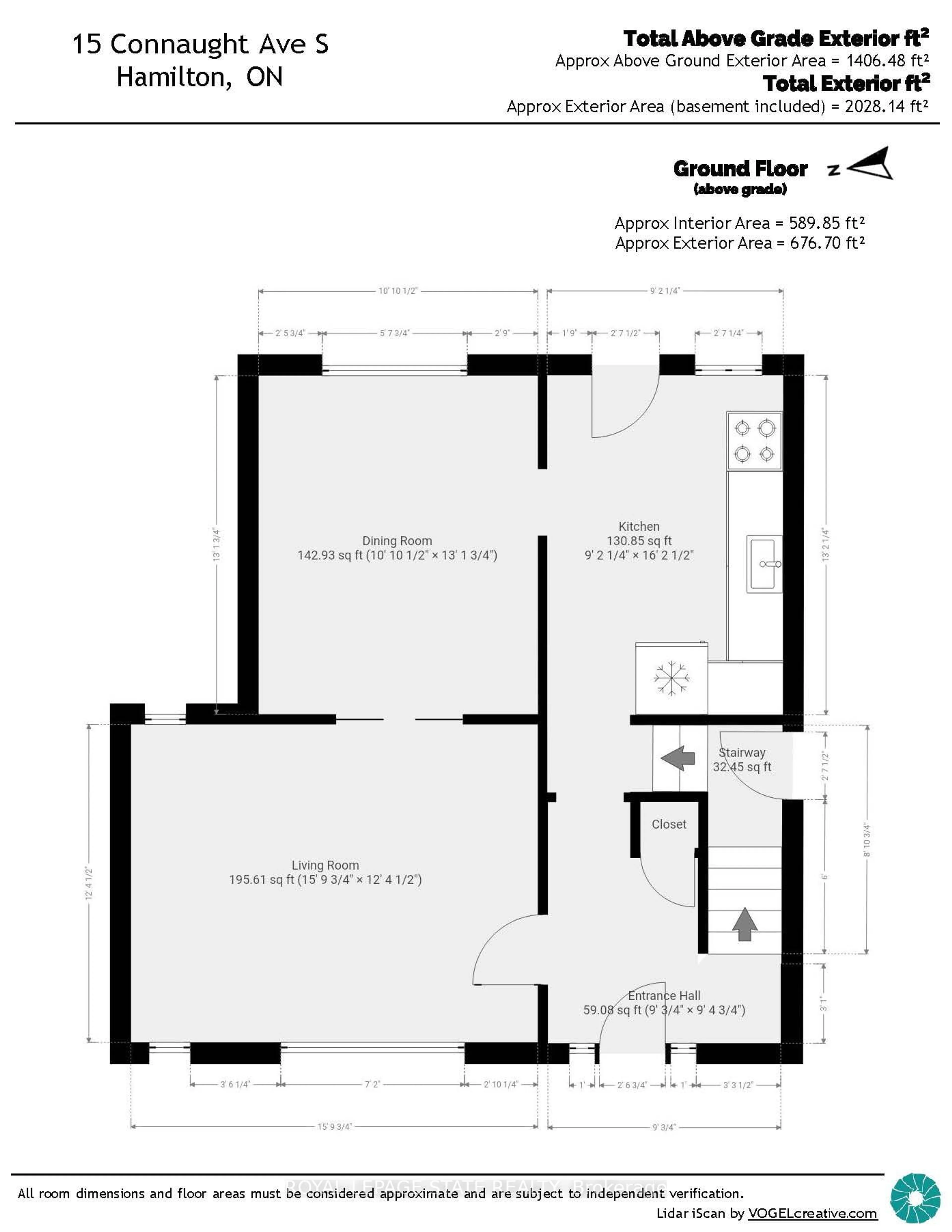 Floor plan for 15 Connaught Ave, Hamilton Ontario L8M 3C3