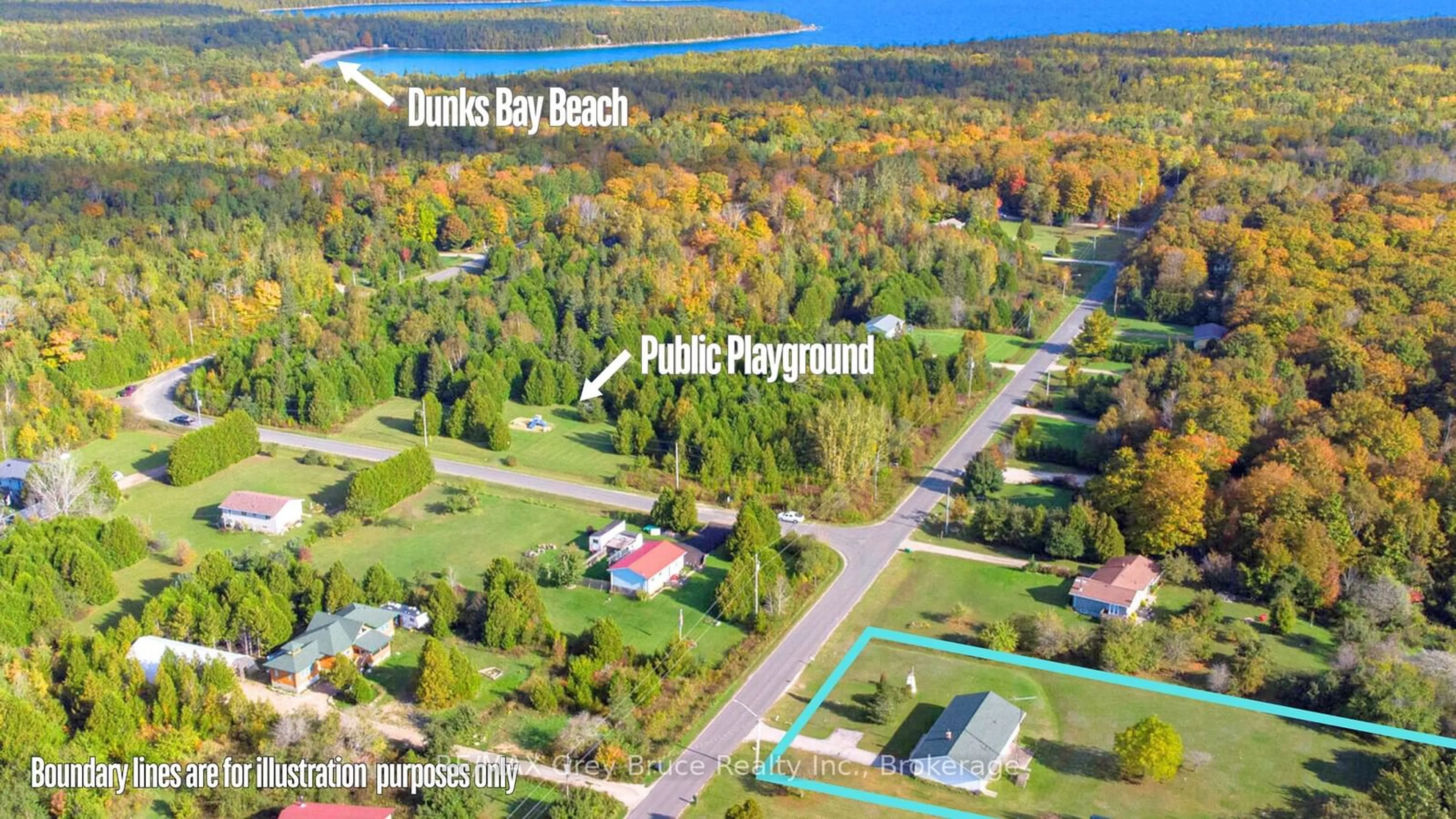 A pic from outside/outdoor area/front of a property/back of a property/a pic from drone, water/lake/river/ocean view for 26 Maple Golf Cres, Northern Bruce Peninsula Ontario N0H 2R0