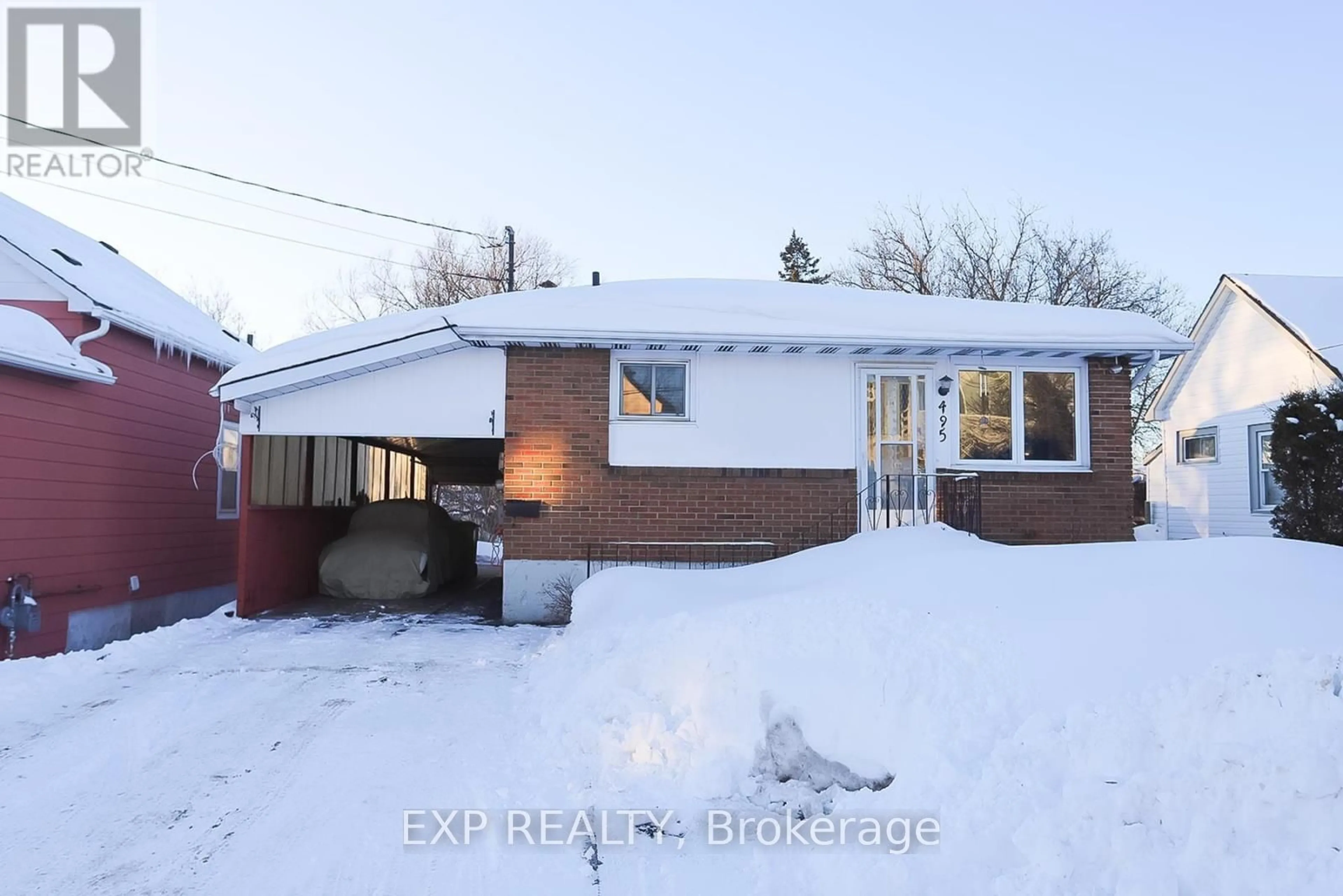 Home with brick exterior material, street for 495 Bush St, Sault Ste Marie Ontario P6C 3H6