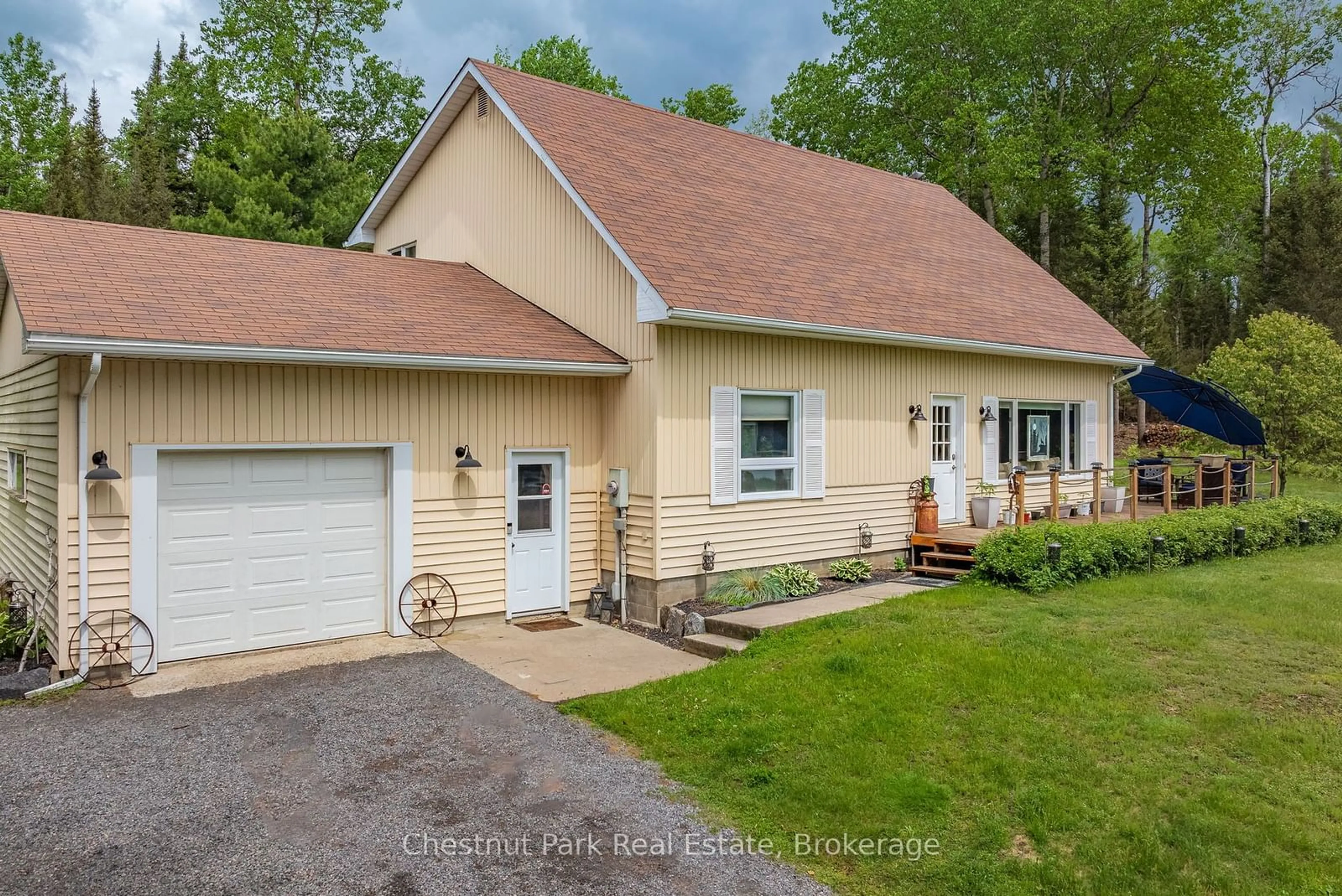 Home with vinyl exterior material, street for 156 Lakeshore Rd, Strong Ontario P0A 1Z0