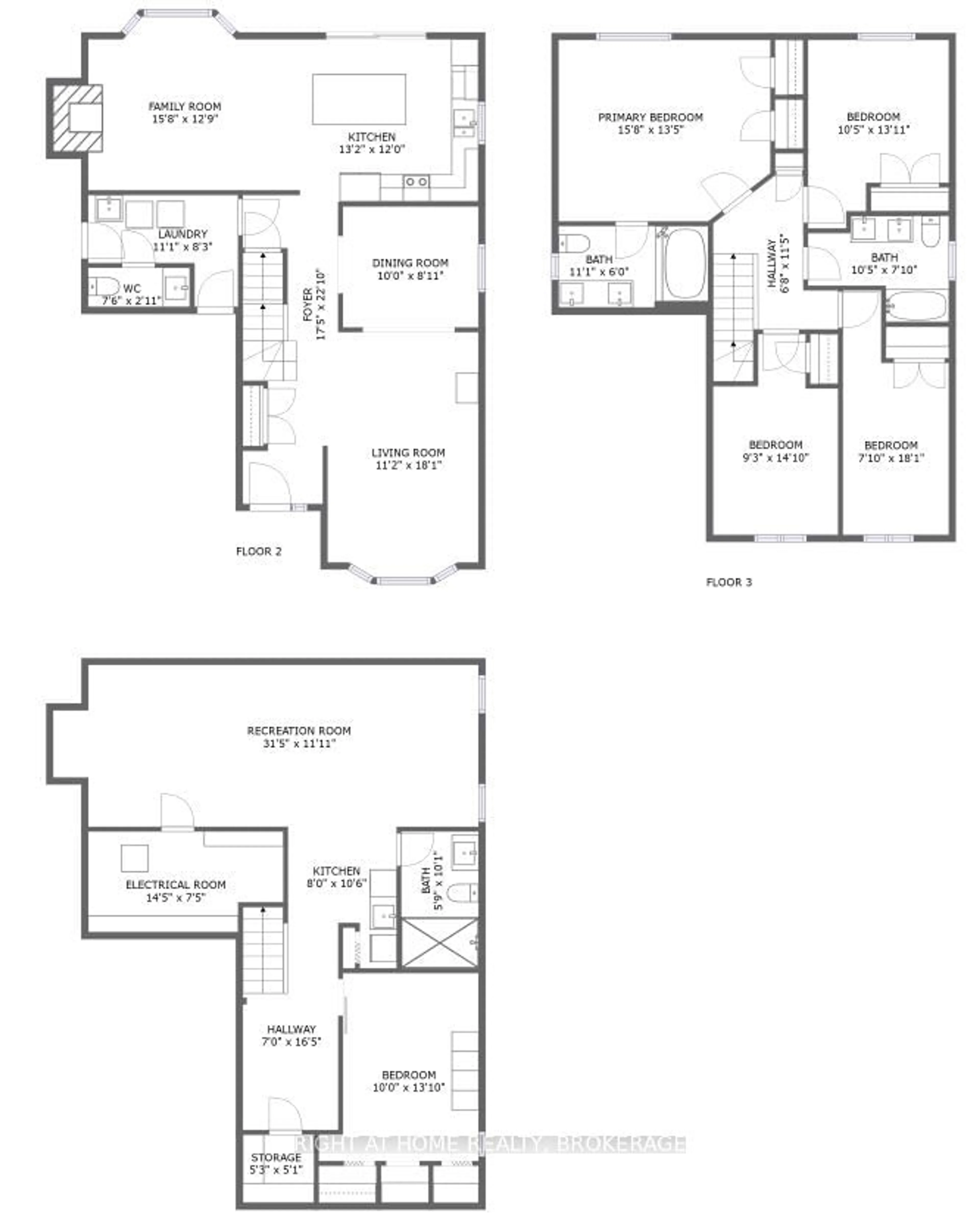 Floor plan for 2 Desantis Crt, Hamilton Ontario L8W 3A9