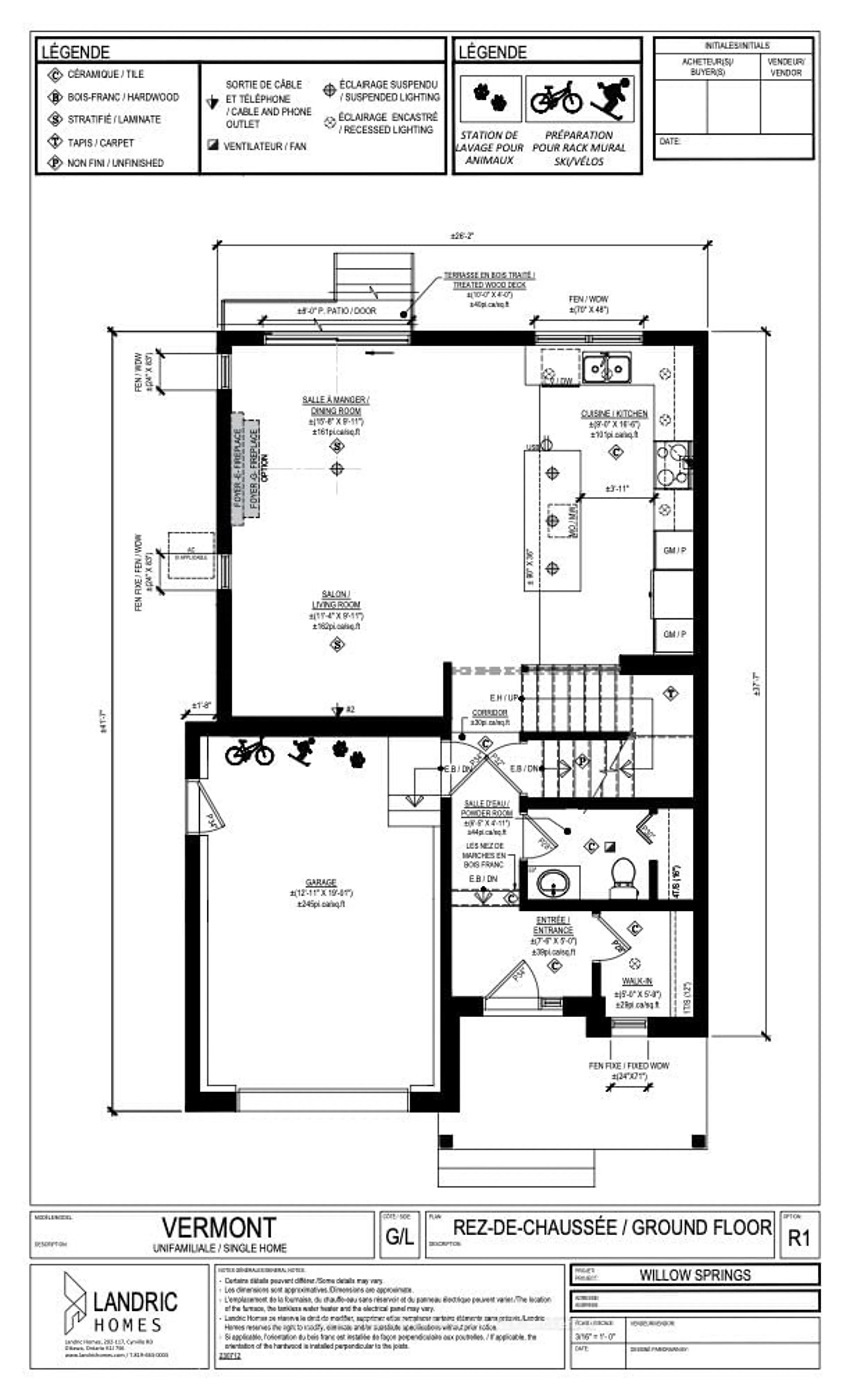 Floor plan for Lot 7B Juniper St, The Nation Ontario K0A 2M0