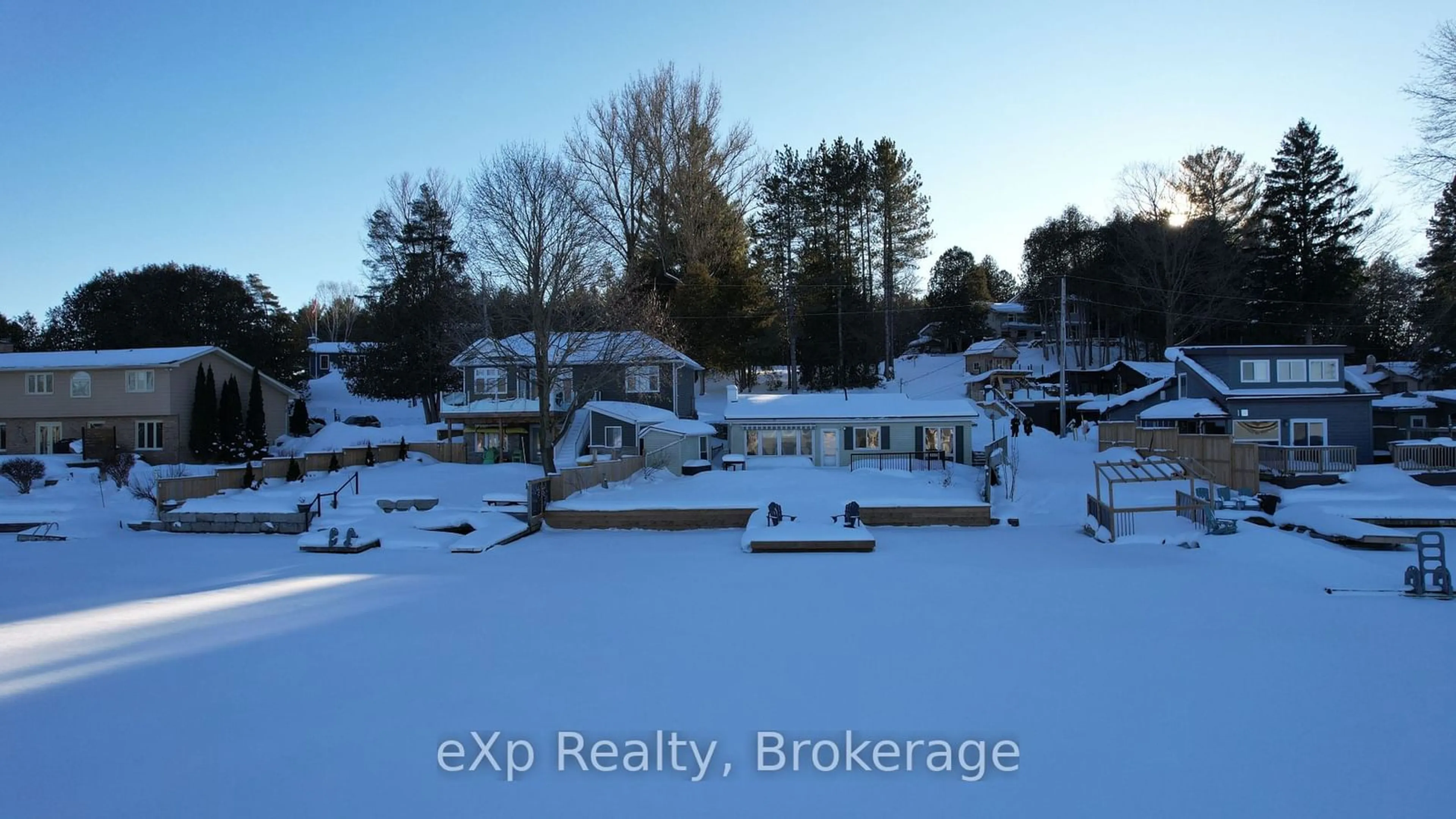 A pic from outside/outdoor area/front of a property/back of a property/a pic from drone, water/lake/river/ocean view for 209 Lake Rosalind Road 2, Brockton Ontario N4N 3B9