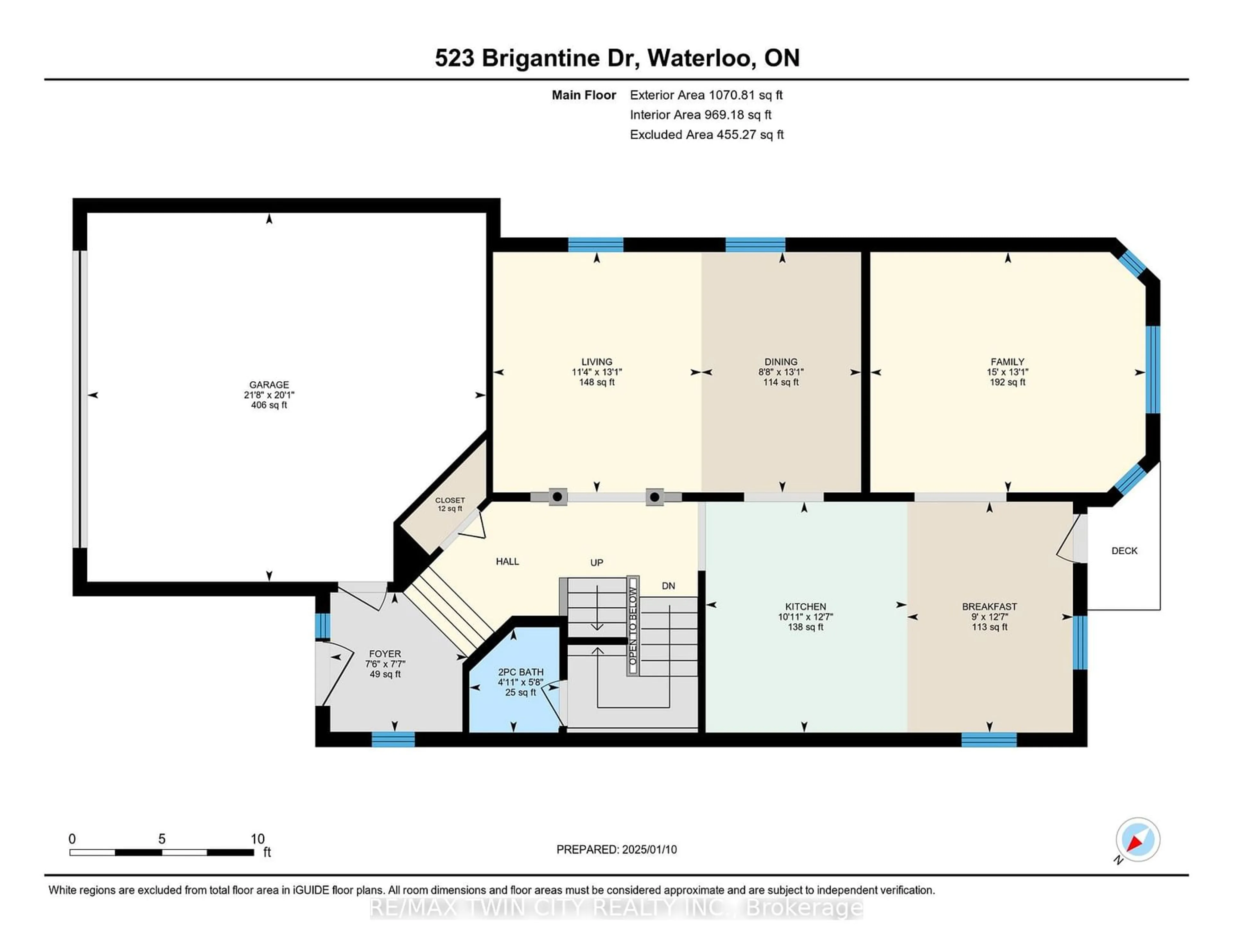 Floor plan for 523 Brigantine Dr, Waterloo Ontario N2K 4B7