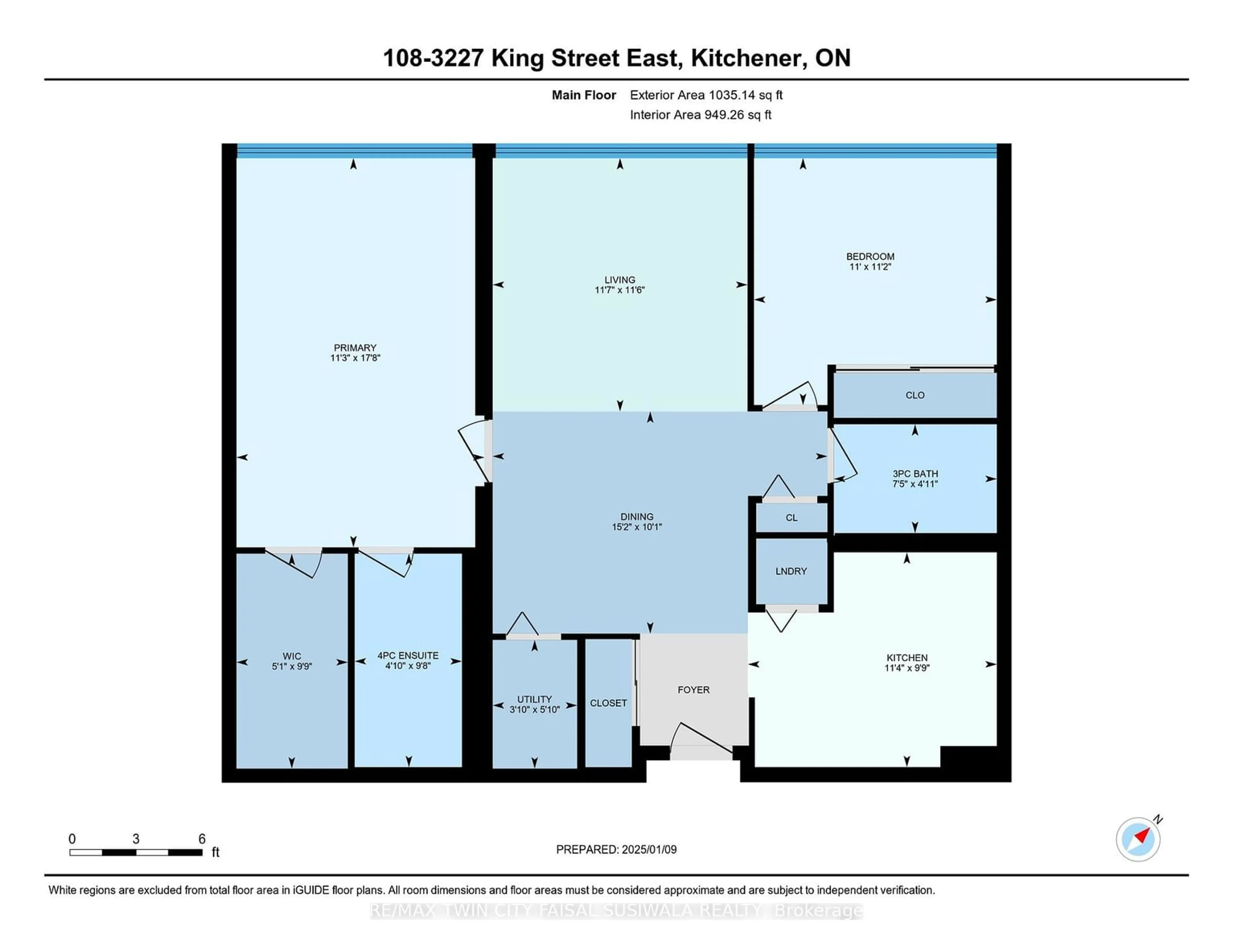 Floor plan for 3227 King St #108, Kitchener Ontario N2A 3Z9