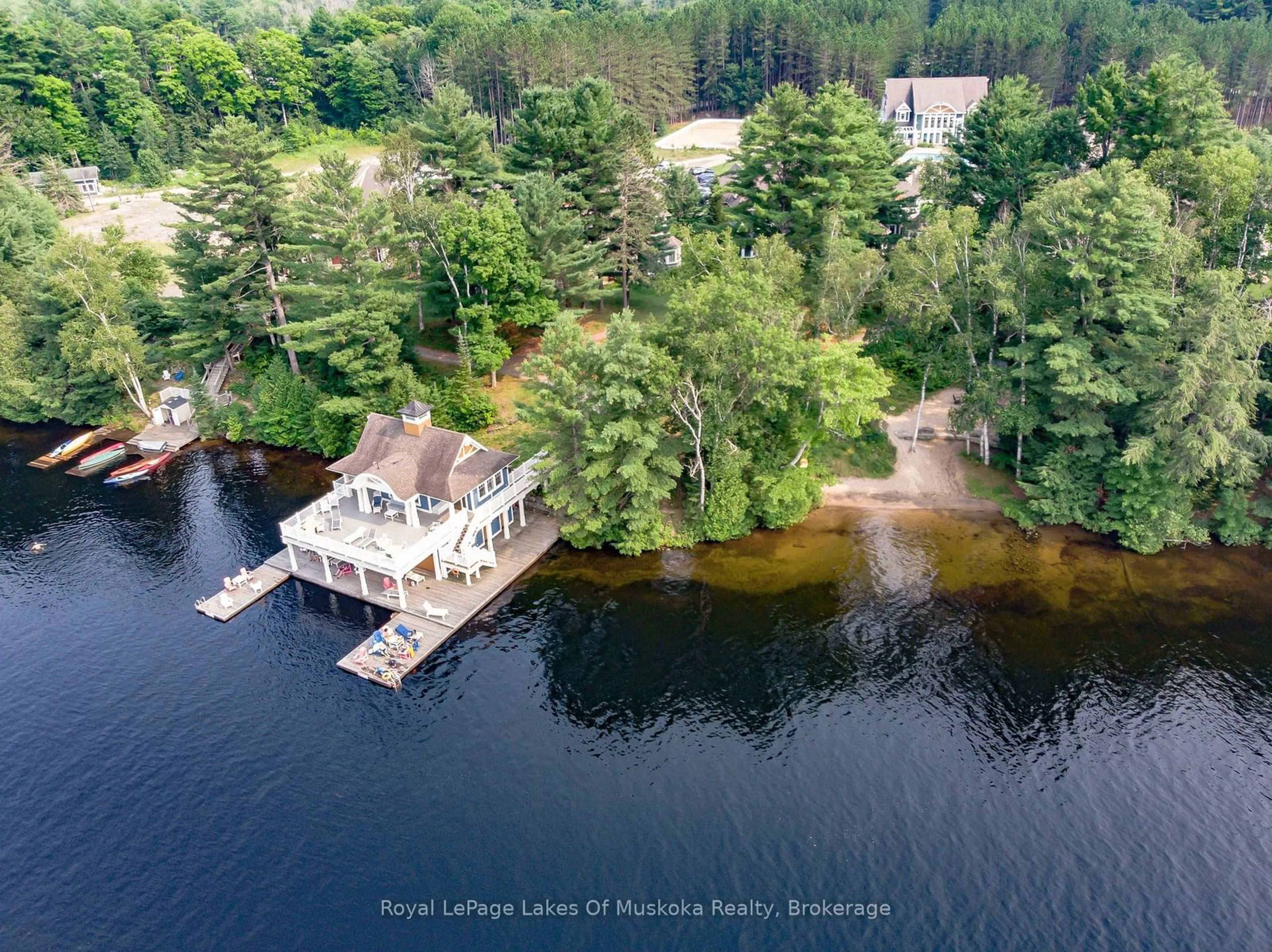 A pic from outside/outdoor area/front of a property/back of a property/a pic from drone, water/lake/river/ocean view for 1020 BIRCH GLEN Rd #V15 W10, Lake of Bays Ontario P0B 1A0