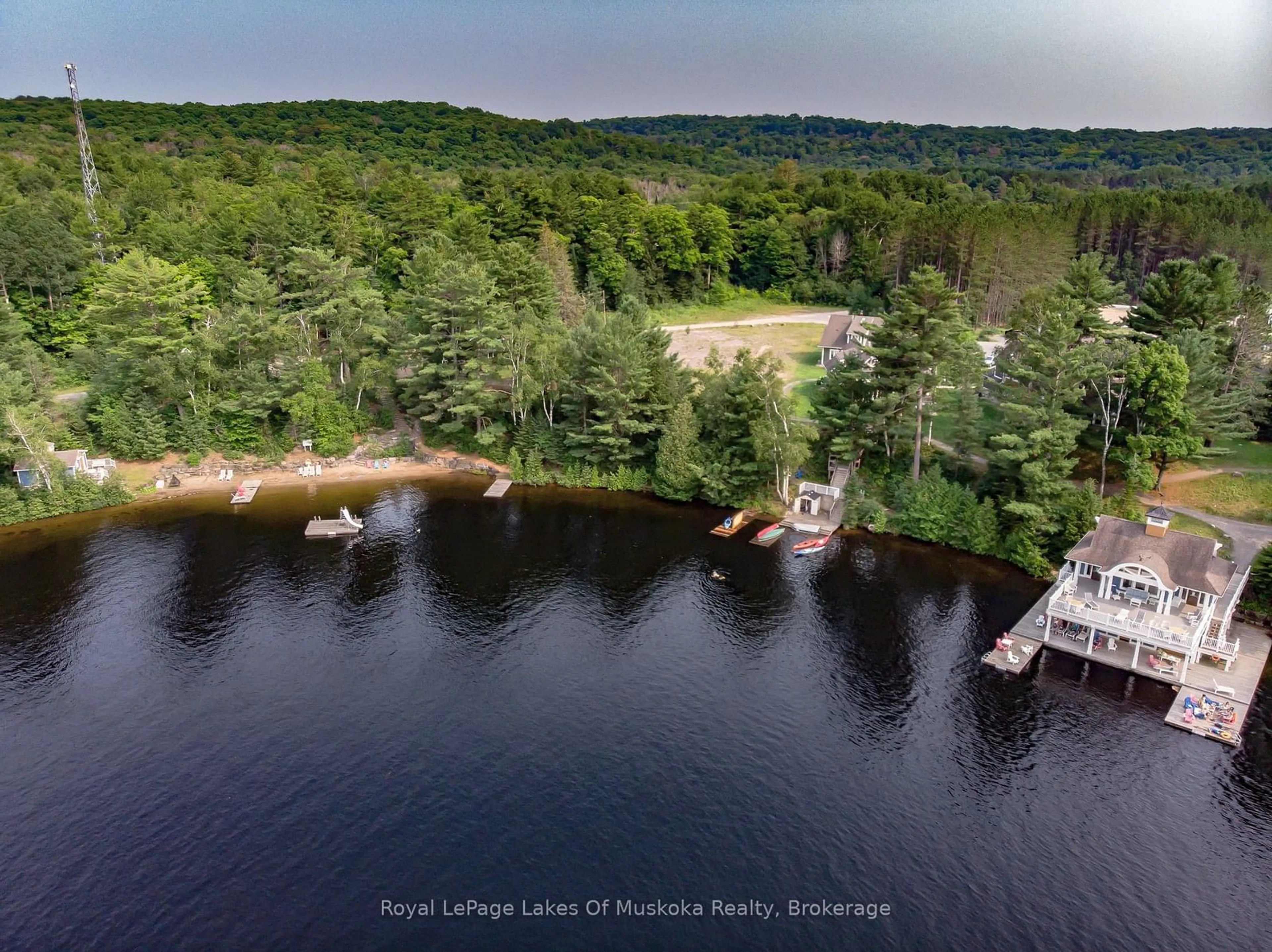 A pic from outside/outdoor area/front of a property/back of a property/a pic from drone, water/lake/river/ocean view for 1020 BIRCH GLEN Rd #V15 W10, Lake of Bays Ontario P0B 1A0