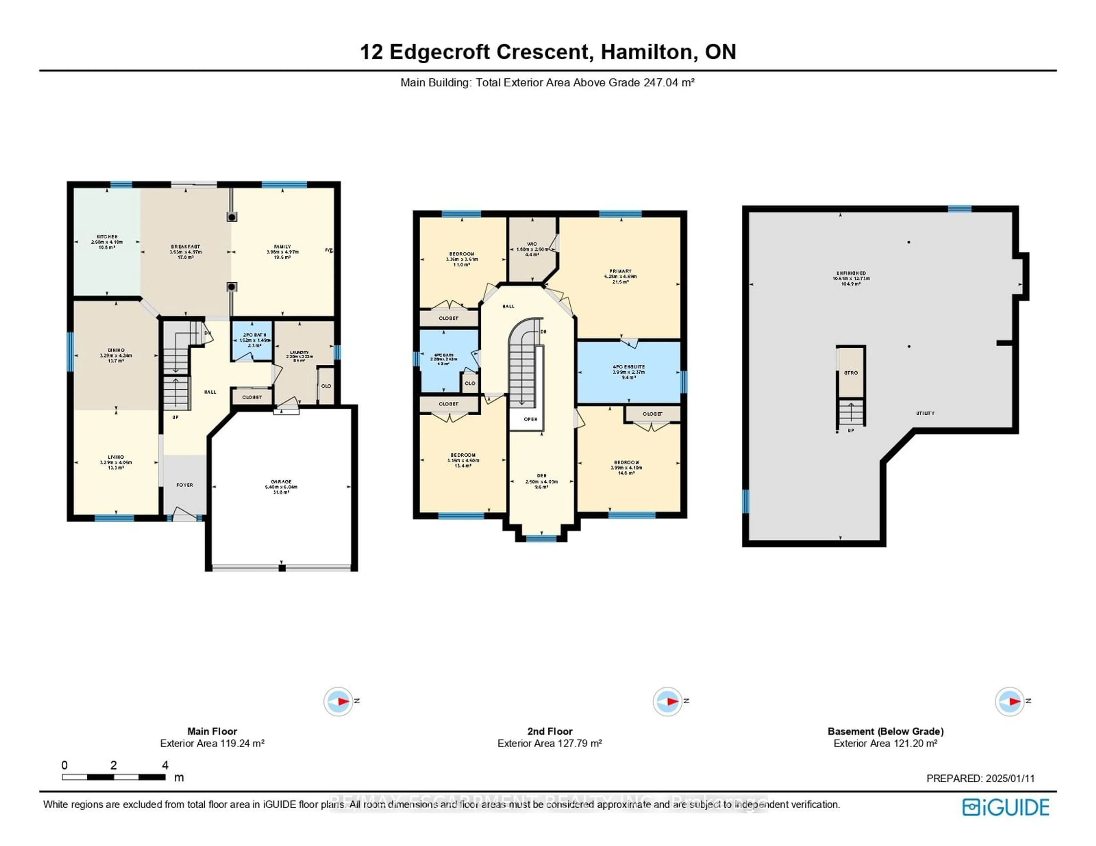 Floor plan for 12 Edgecroft Cres, Hamilton Ontario L8J 3Y6