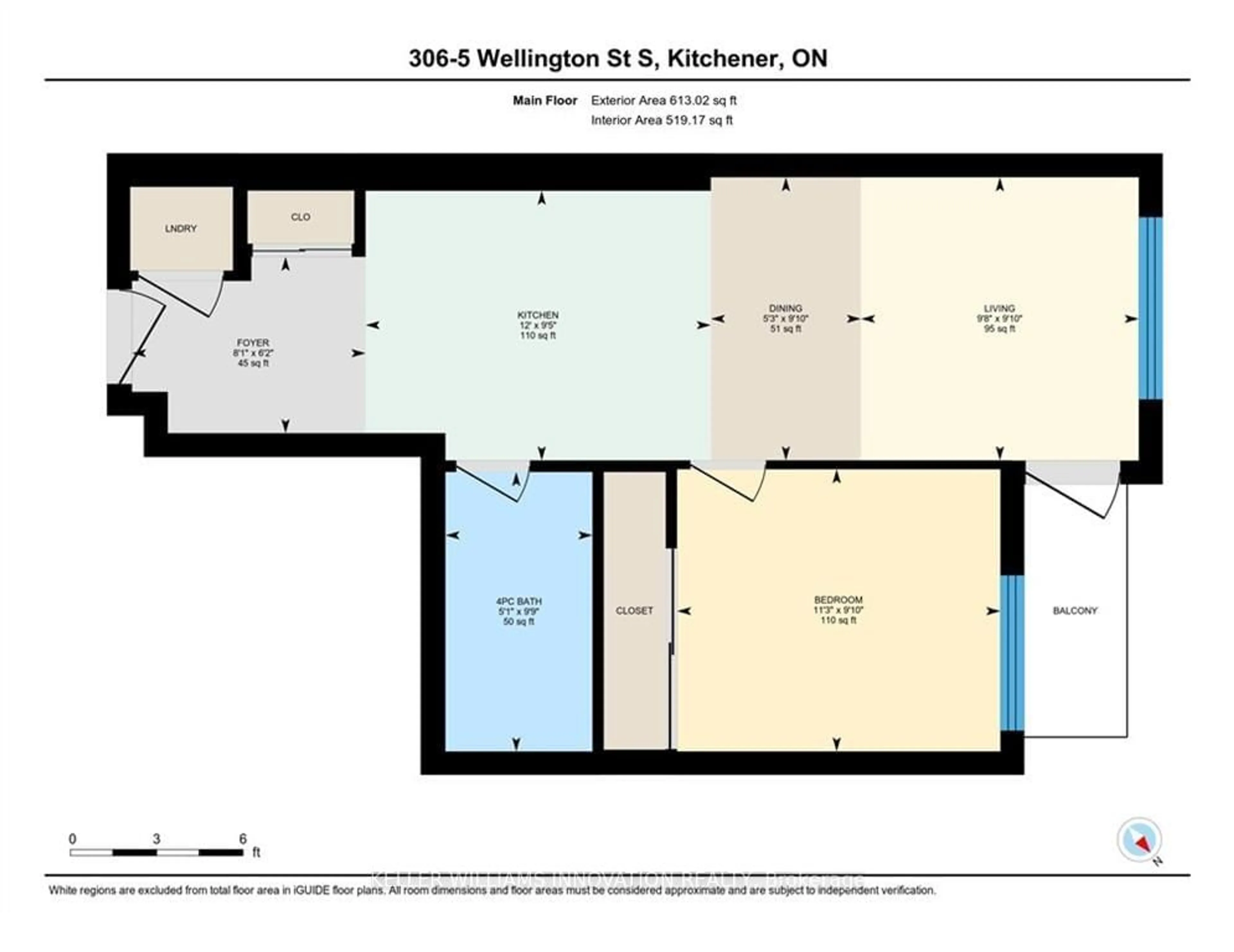 Floor plan for 5 Wellington St #306, Kitchener Ontario N2G 0E3