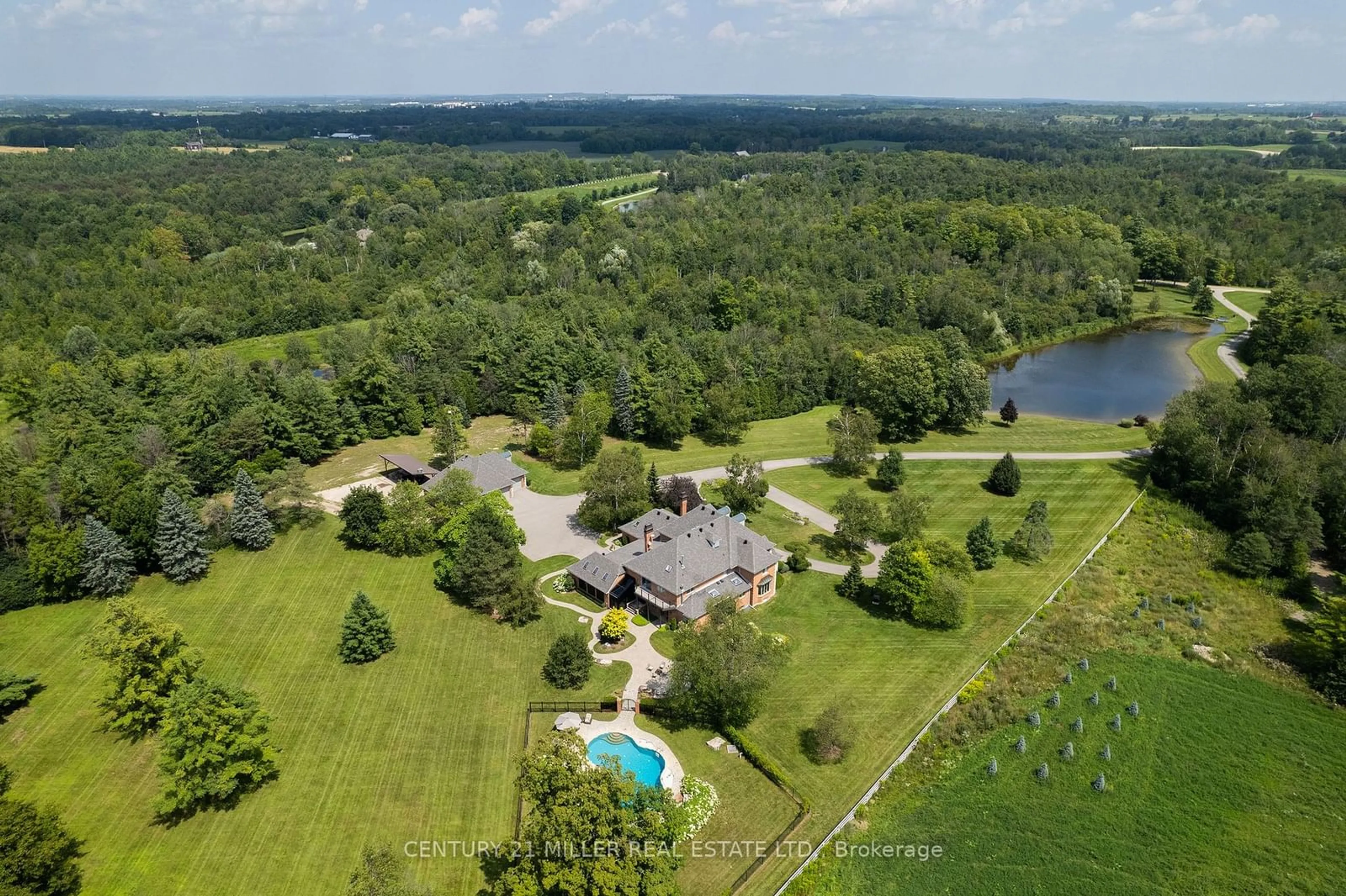 A pic from outside/outdoor area/front of a property/back of a property/a pic from drone, water/lake/river/ocean view for 4508 Sideroad 10 North, Puslinch Ontario N3C 2V4