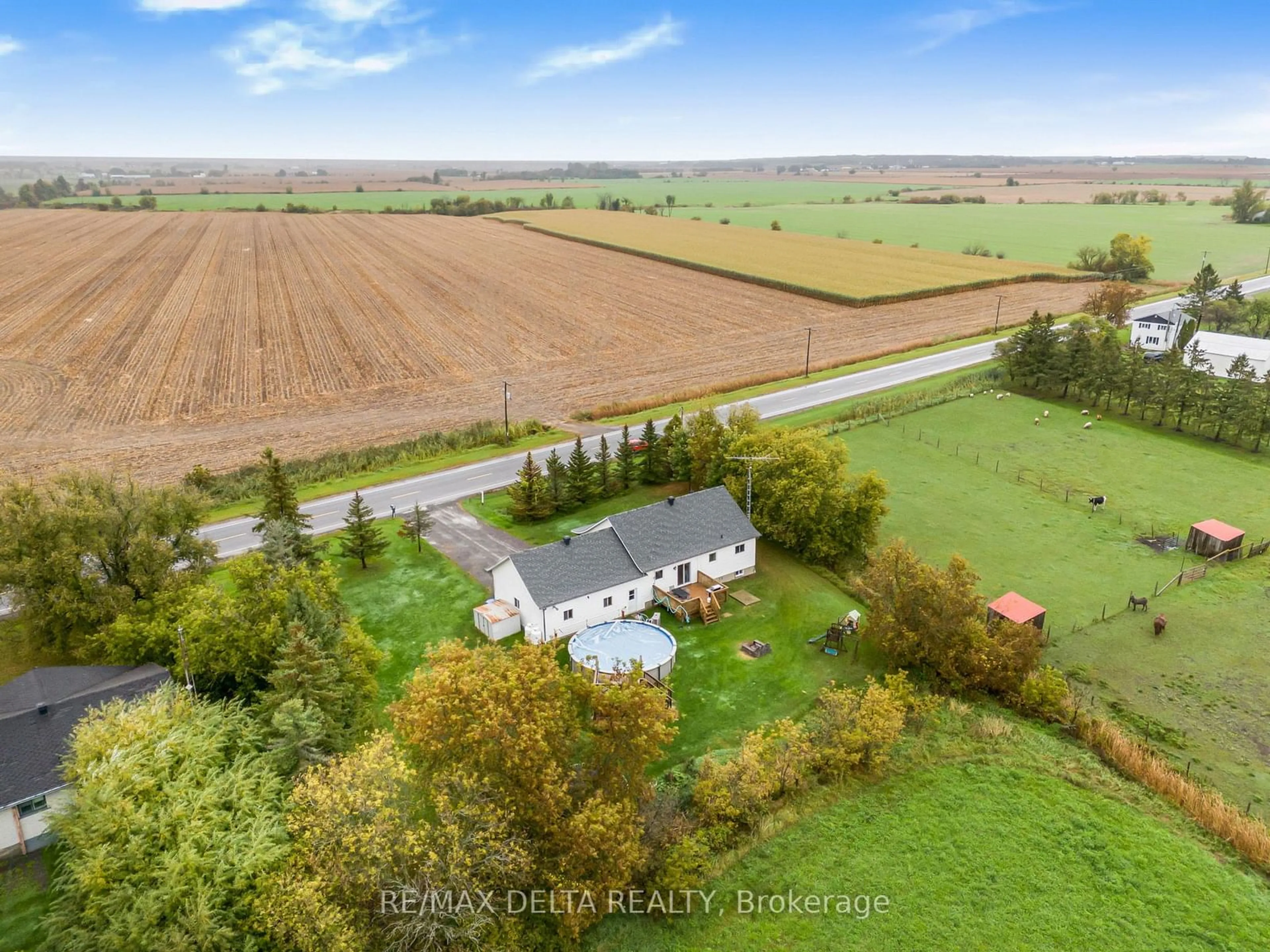 A pic from outside/outdoor area/front of a property/back of a property/a pic from drone, unknown for 920 COUNTY RD 23 Rd, The Nation Ontario K0B 1R0