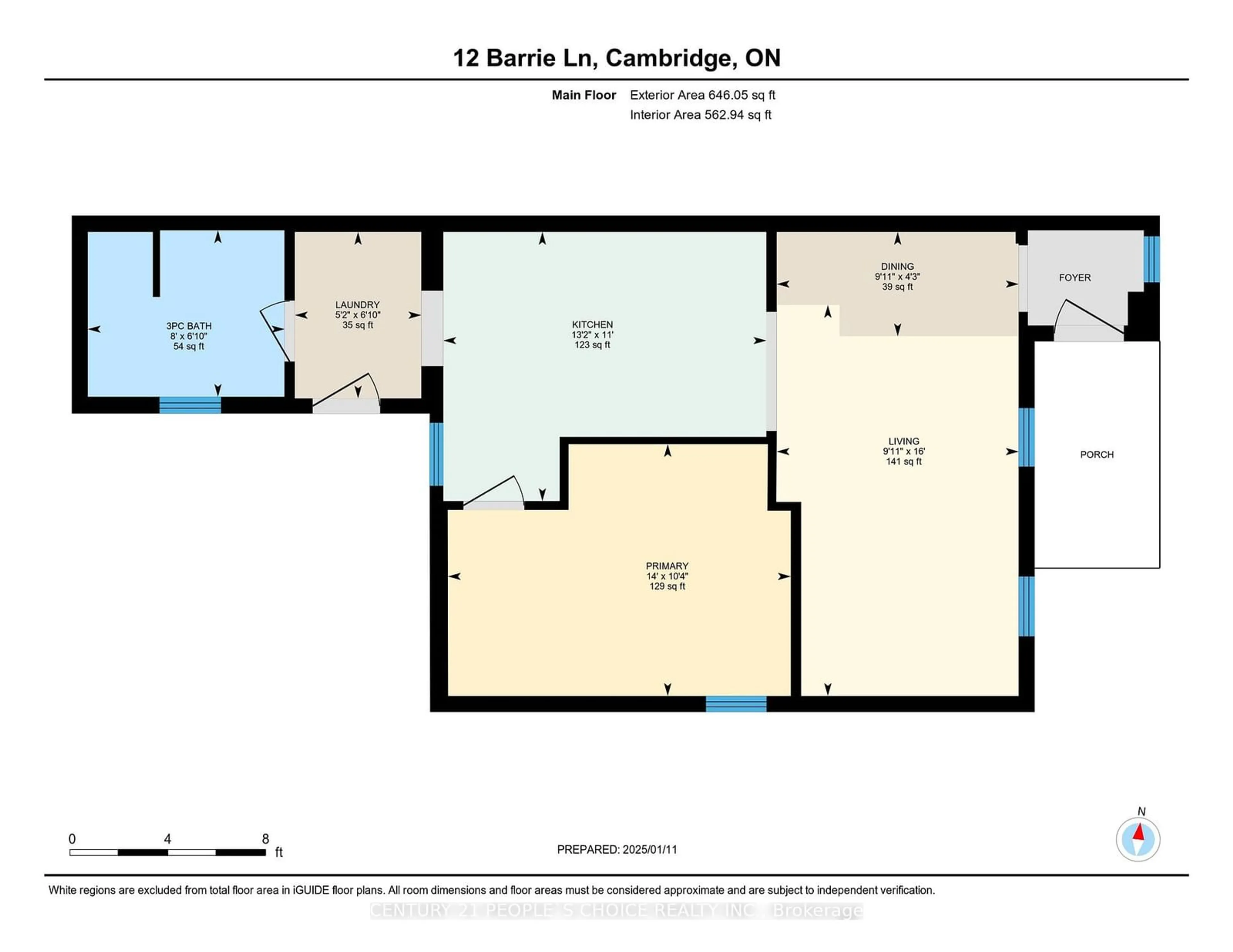 Floor plan for 12 Barrie Lane, Cambridge Ontario N1S 3A4