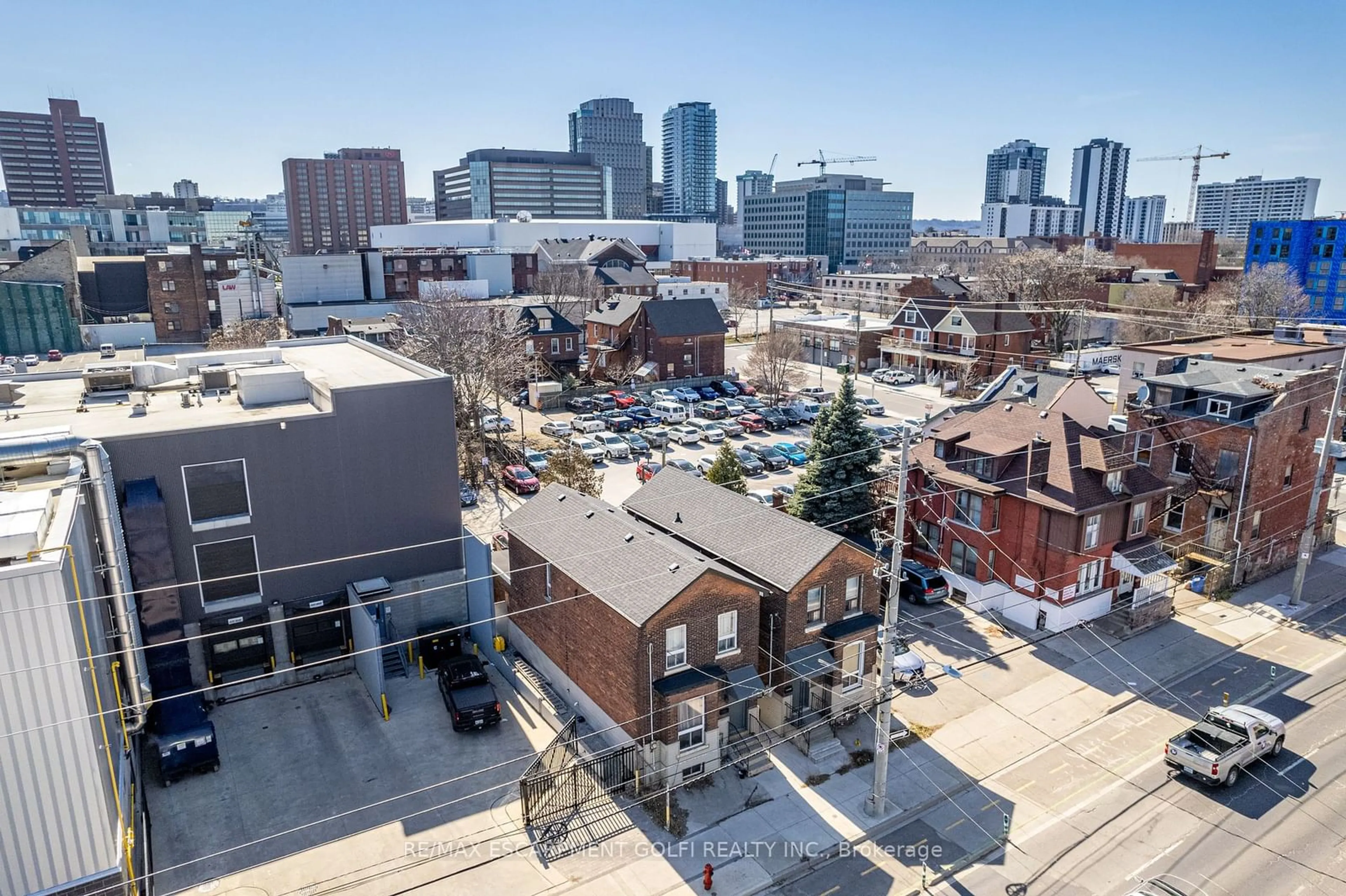 A pic from outside/outdoor area/front of a property/back of a property/a pic from drone, city buildings view from balcony for 55 Cannon St, Hamilton Ontario L8R 2B4