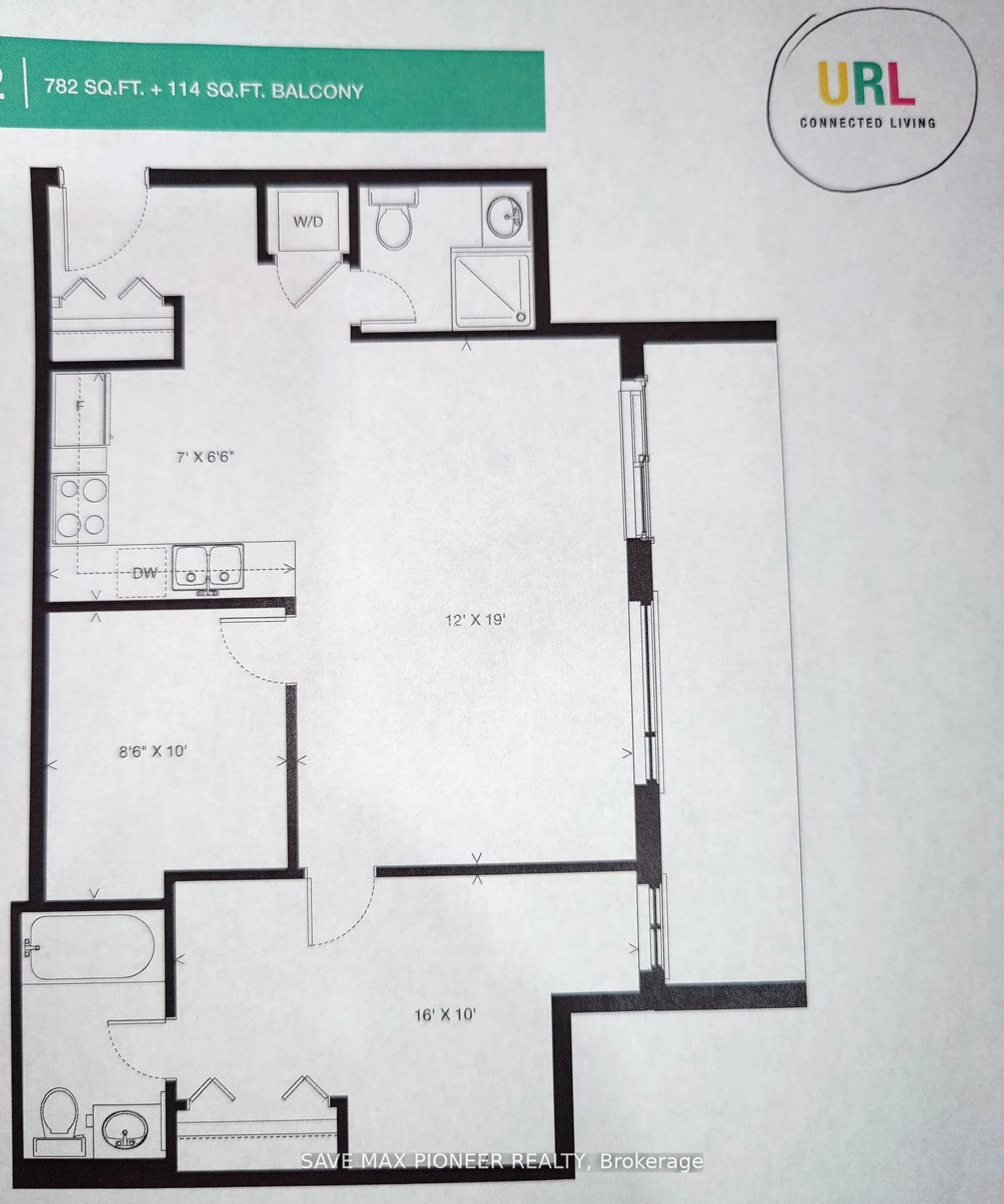 Floor plan for 275 Larch St #A308, Waterloo Ontario N2L 3R2