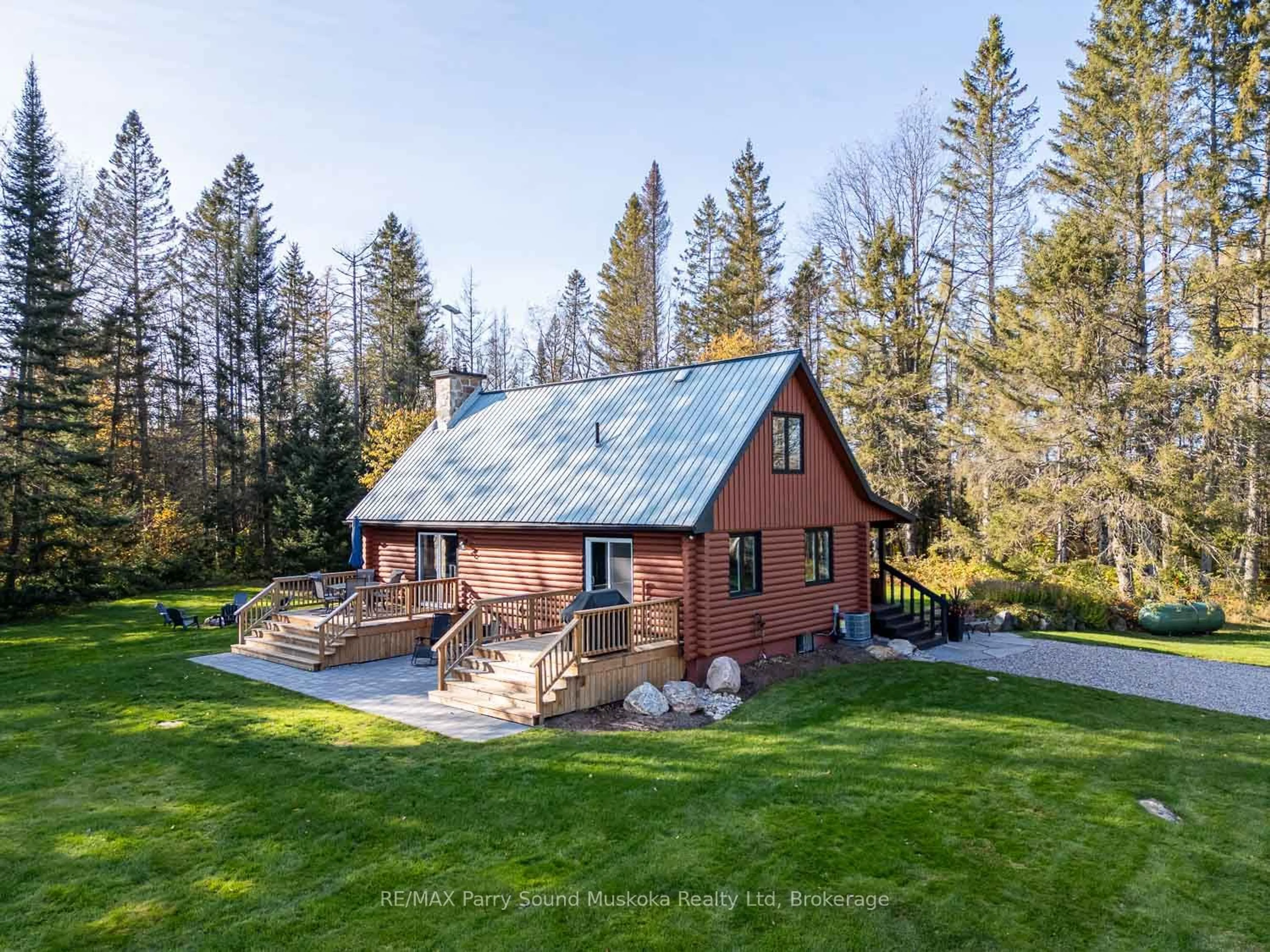 A pic from outside/outdoor area/front of a property/back of a property/a pic from drone, unknown for 879 South Horn Lake Rd, Armour Ontario P0A 1C0