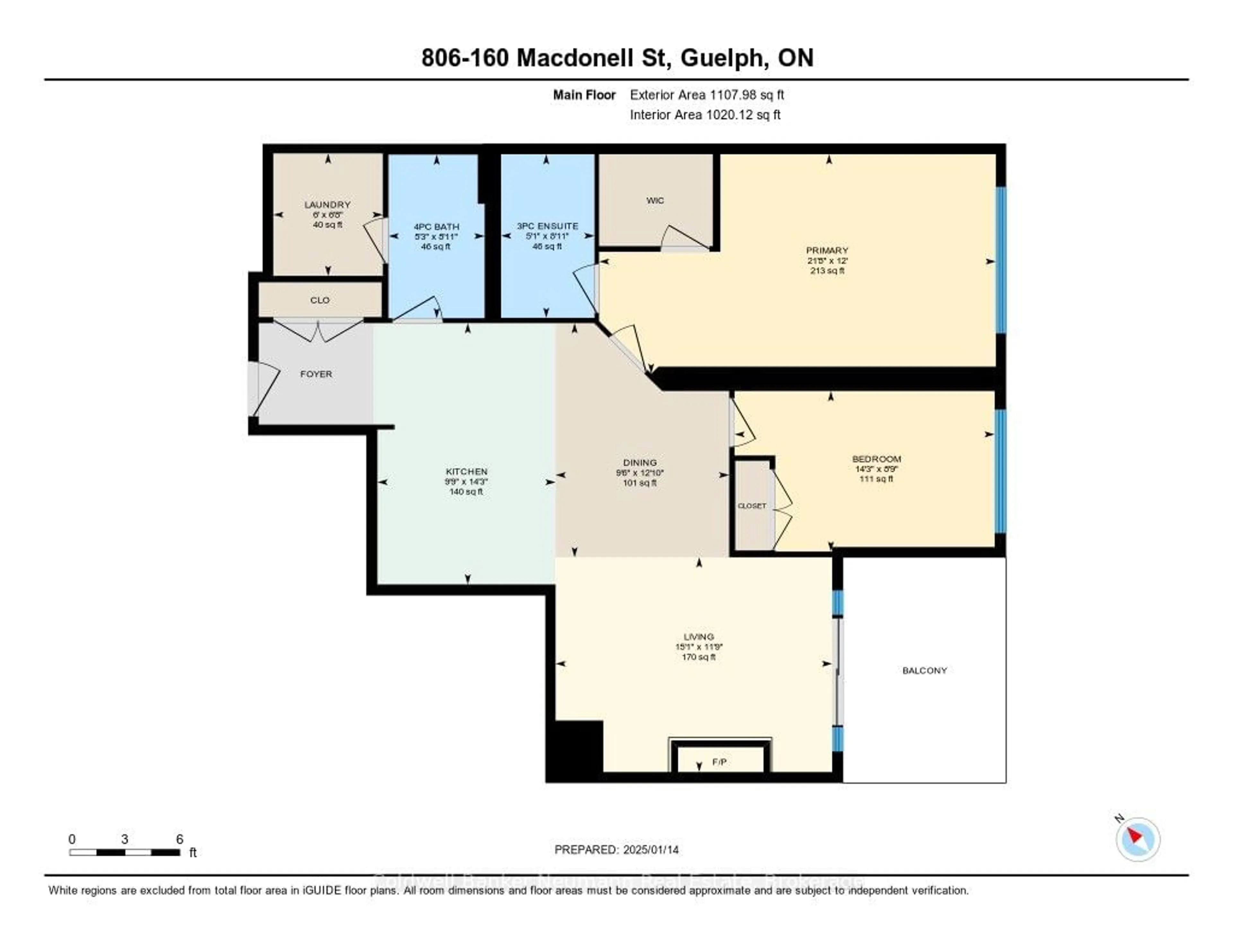 Floor plan for 160 Macdonell St #806, Guelph Ontario N1H 0A9