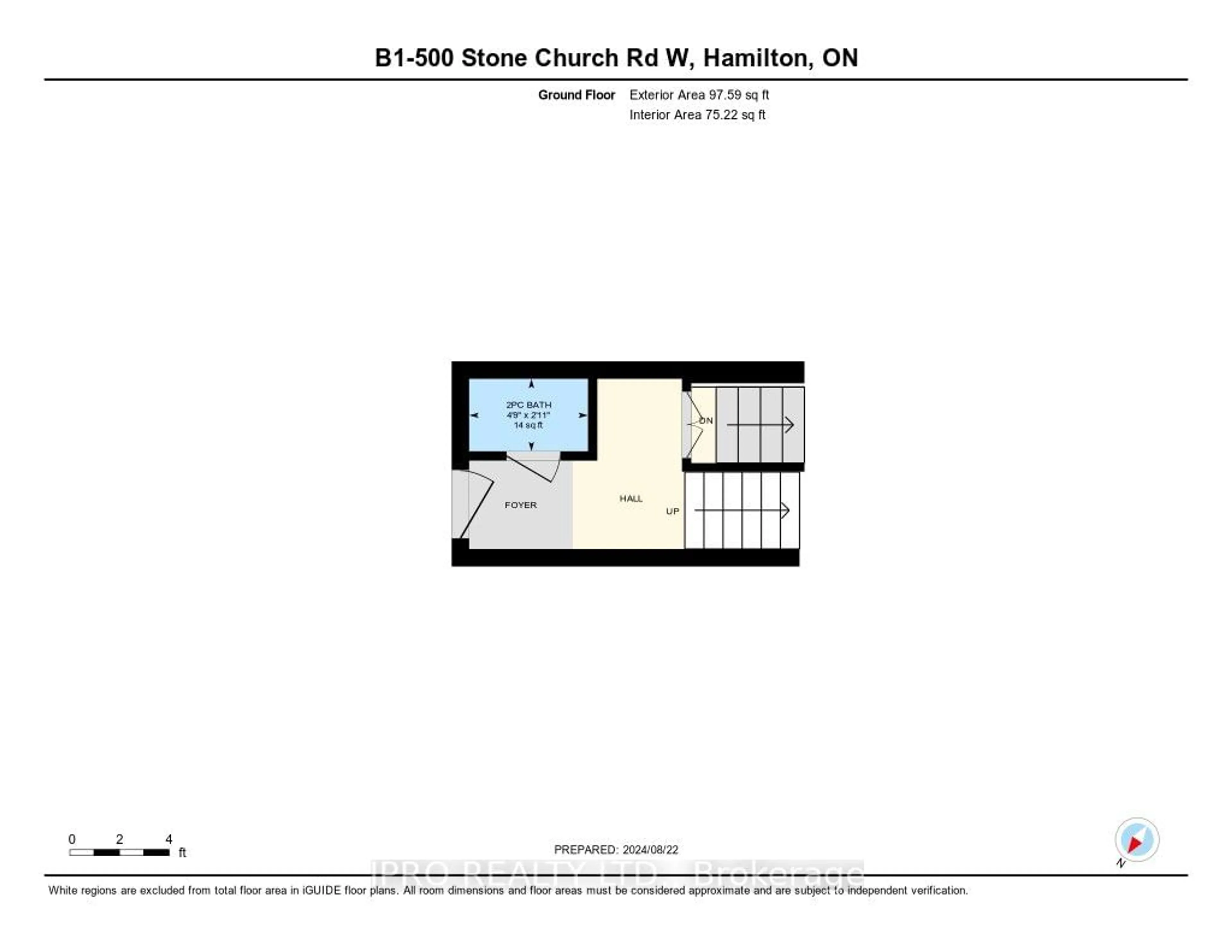 Floor plan for 500 Stone Church Rd #B1, Hamilton Ontario L9B 1R2