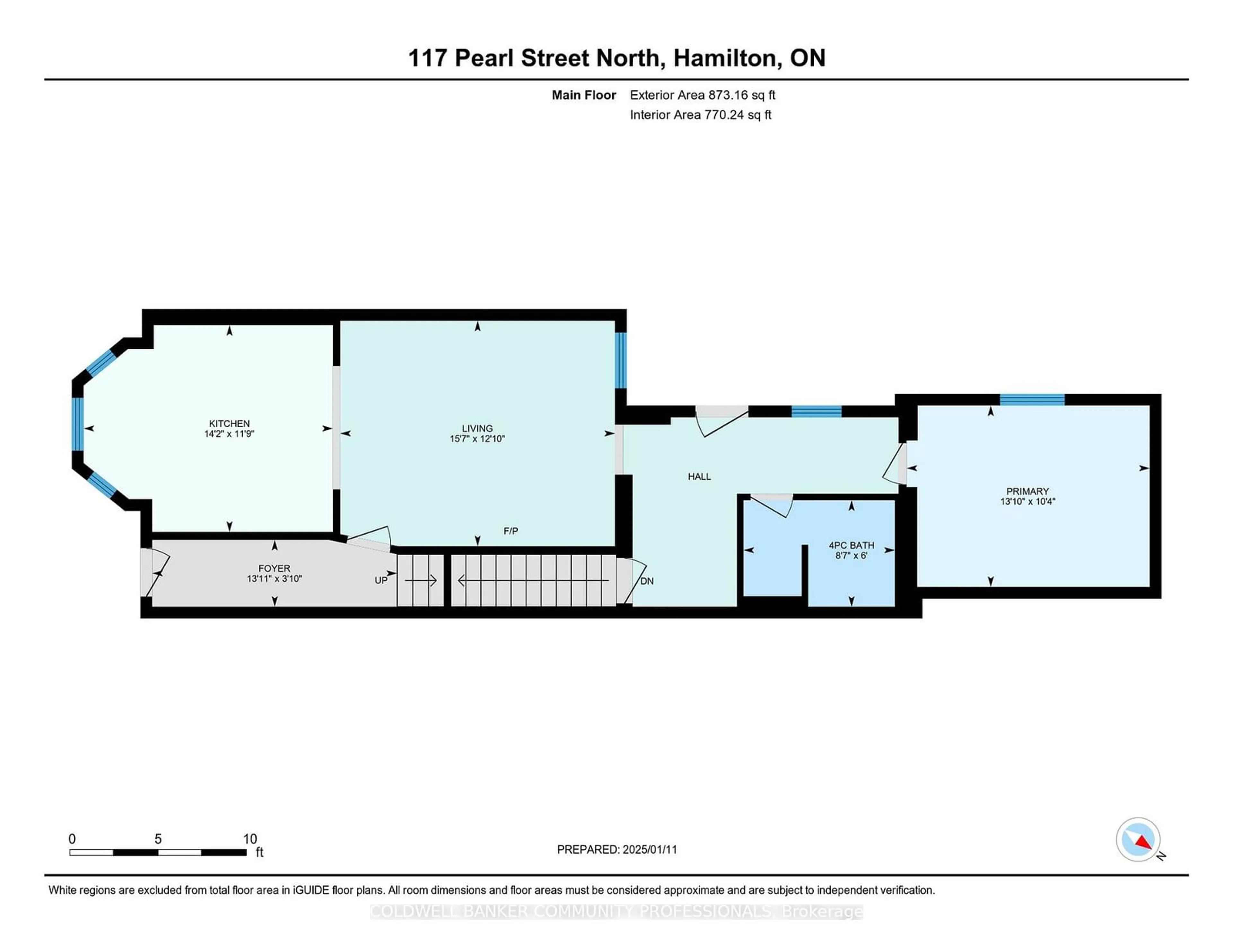 Floor plan for 117 Pearl St, Hamilton Ontario L8R 2Z4