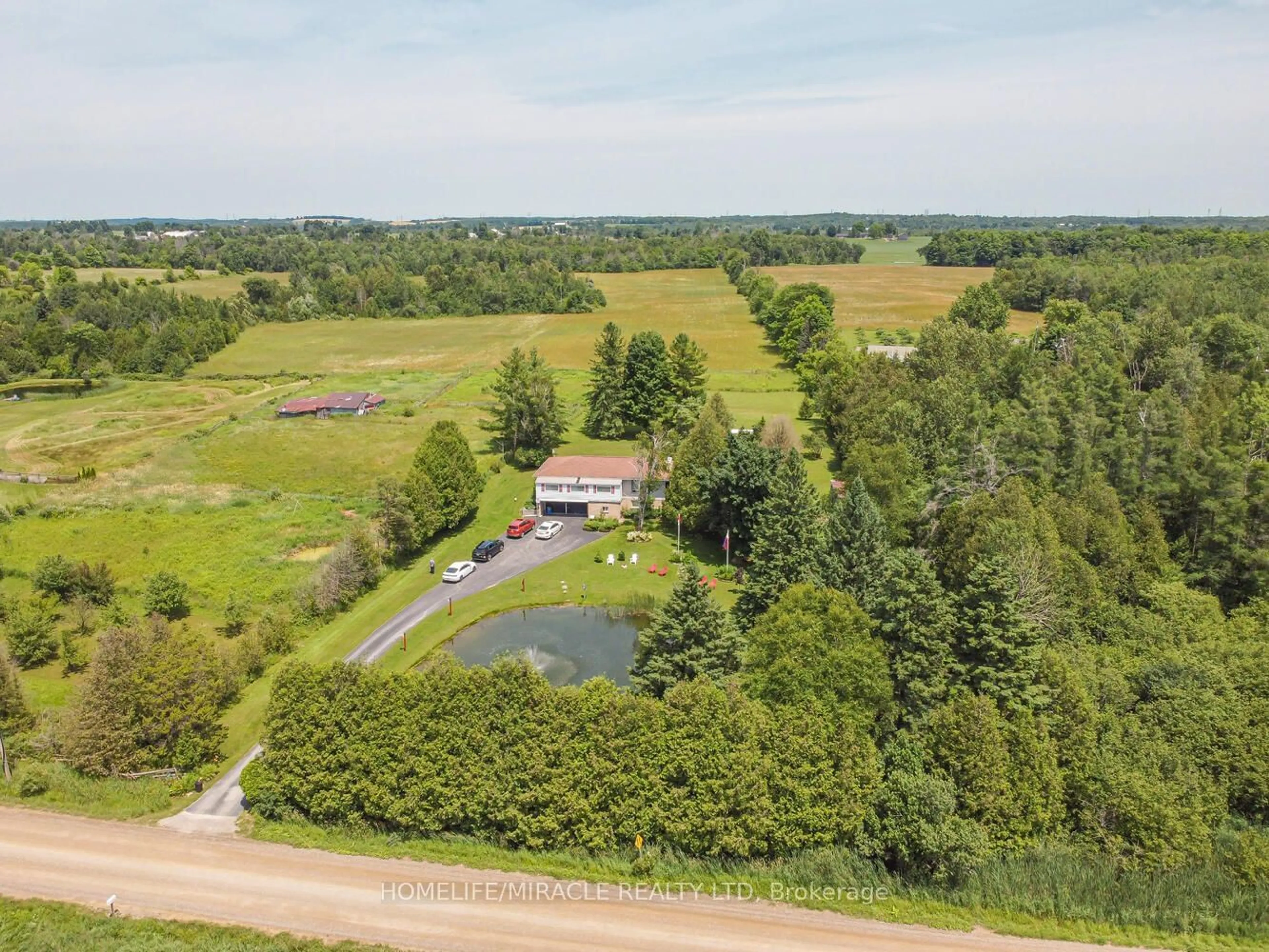 A pic from outside/outdoor area/front of a property/back of a property/a pic from drone, water/lake/river/ocean view for 5183 First Line, Erin Ontario L7J 2L9