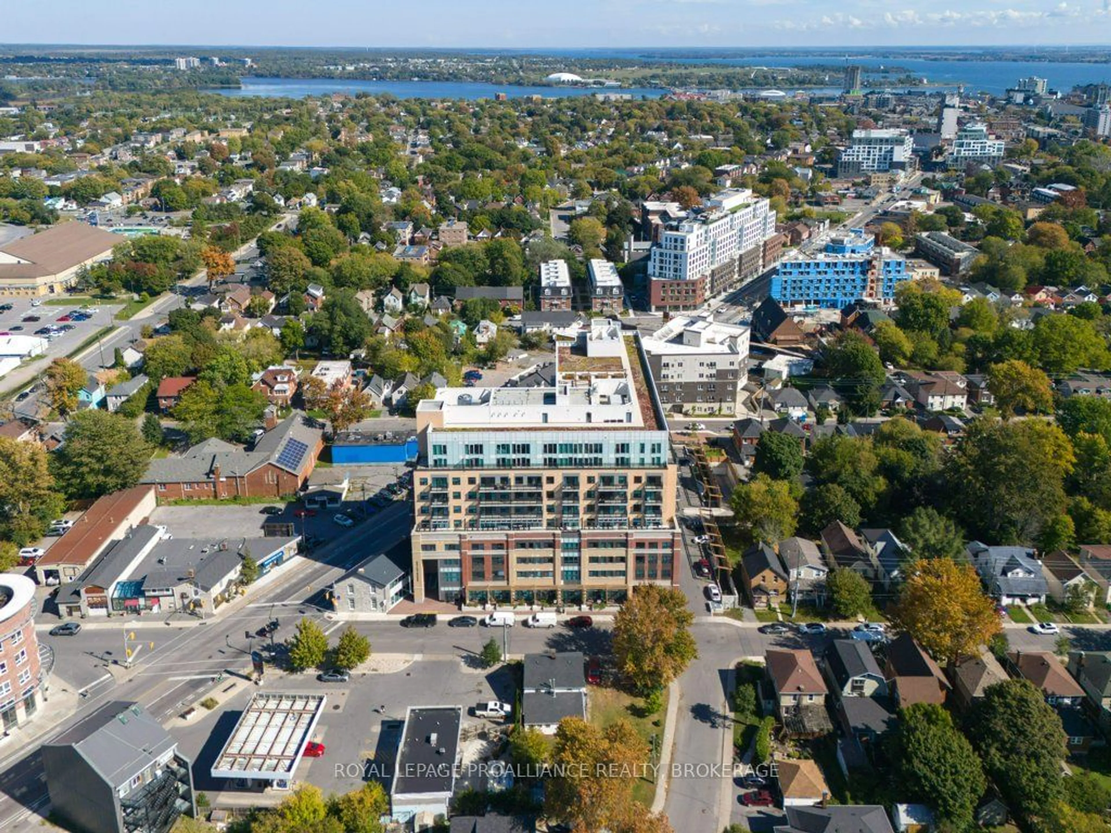 A pic from outside/outdoor area/front of a property/back of a property/a pic from drone, city buildings view from balcony for 652 PRINCESS St #320, Kingston Ontario K7L 1E5