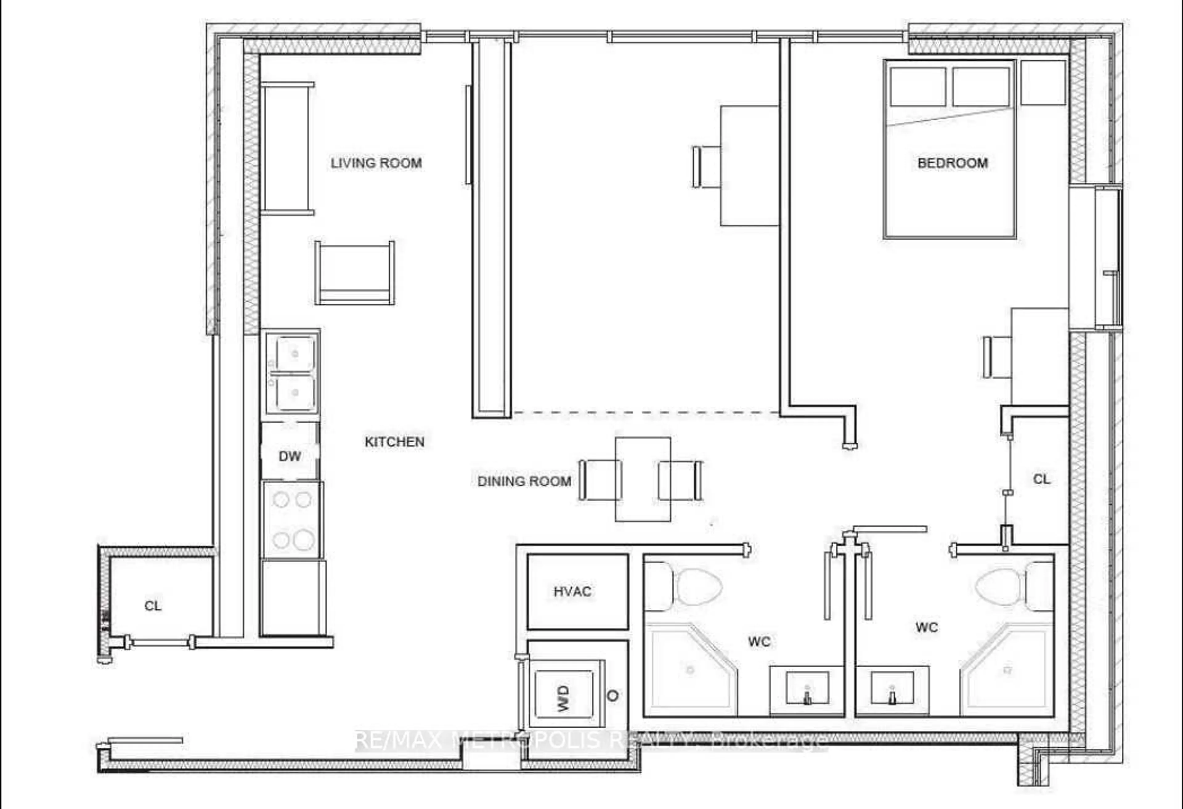 Floor plan for 158 King St #303, Waterloo Ontario N2J 2Y2