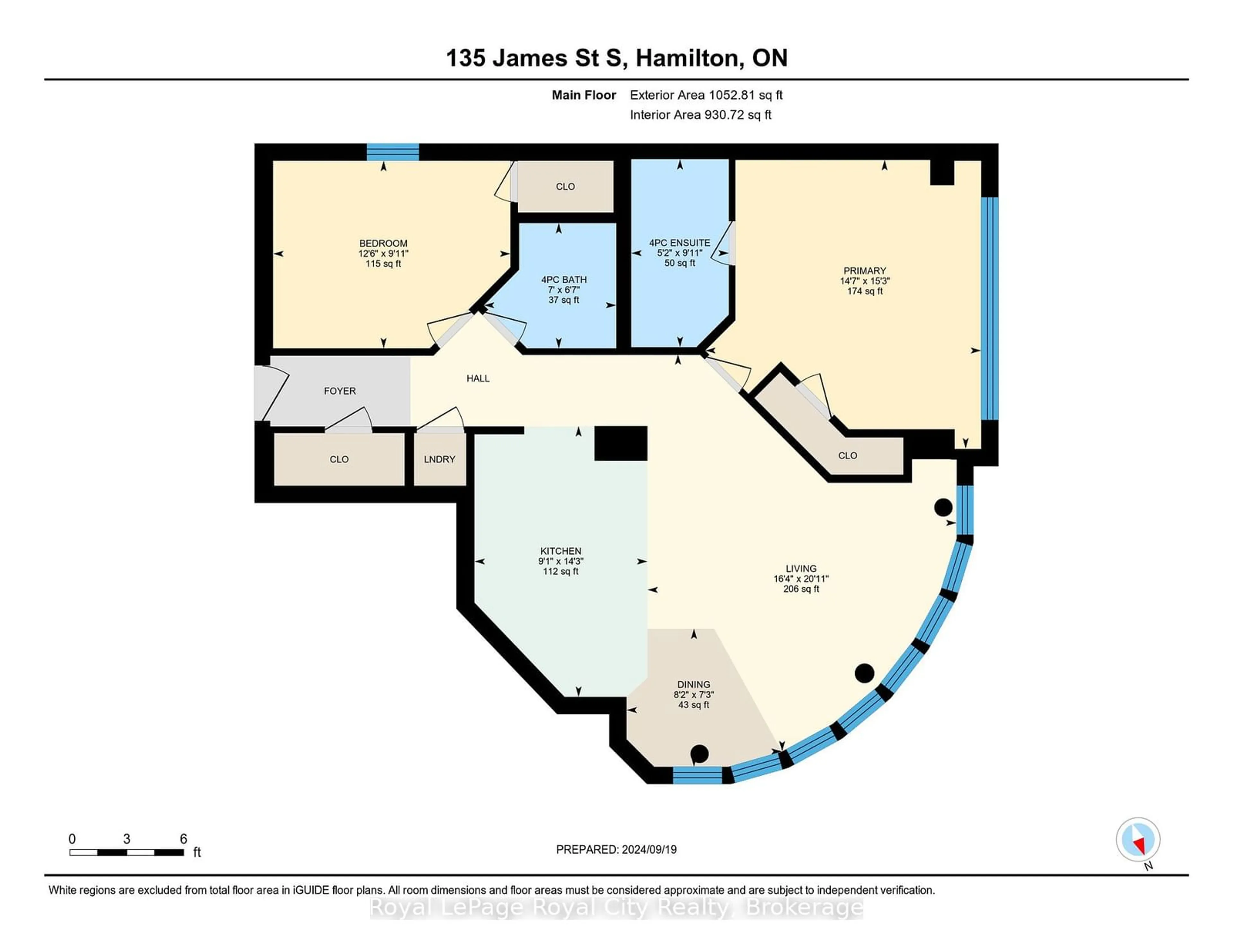 Floor plan for 135 James St #614, Hamilton Ontario L8P 2Z6