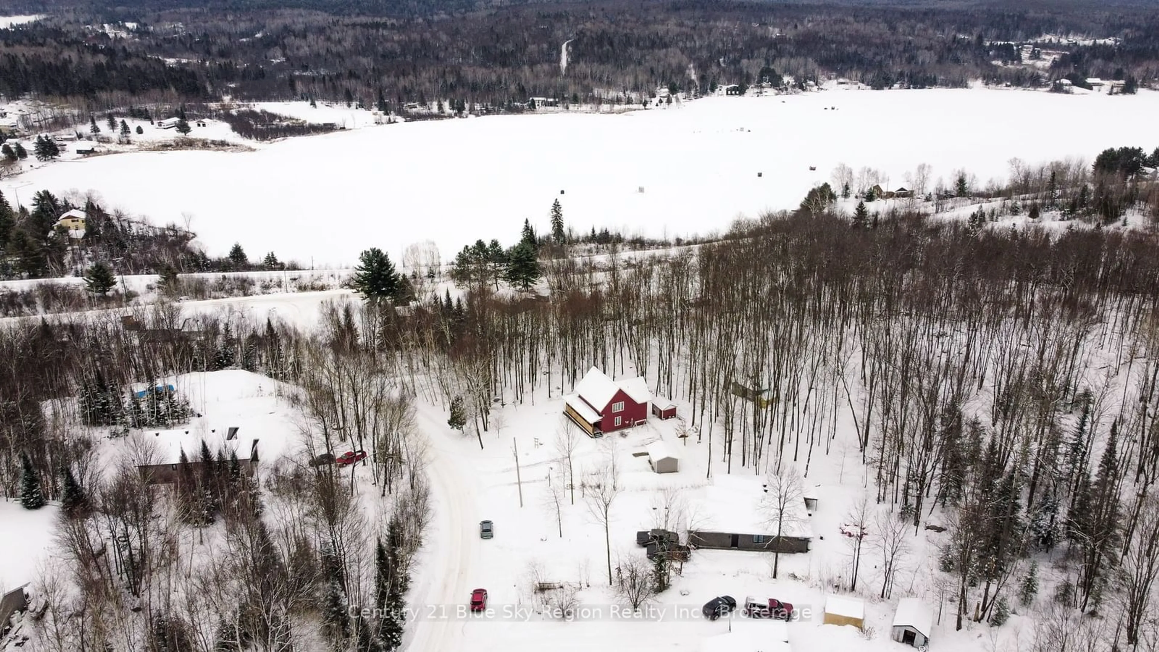 A pic from outside/outdoor area/front of a property/back of a property/a pic from drone, water/lake/river/ocean view for 105 Greenwood Dr, Bonfield Ontario P0H 1E0