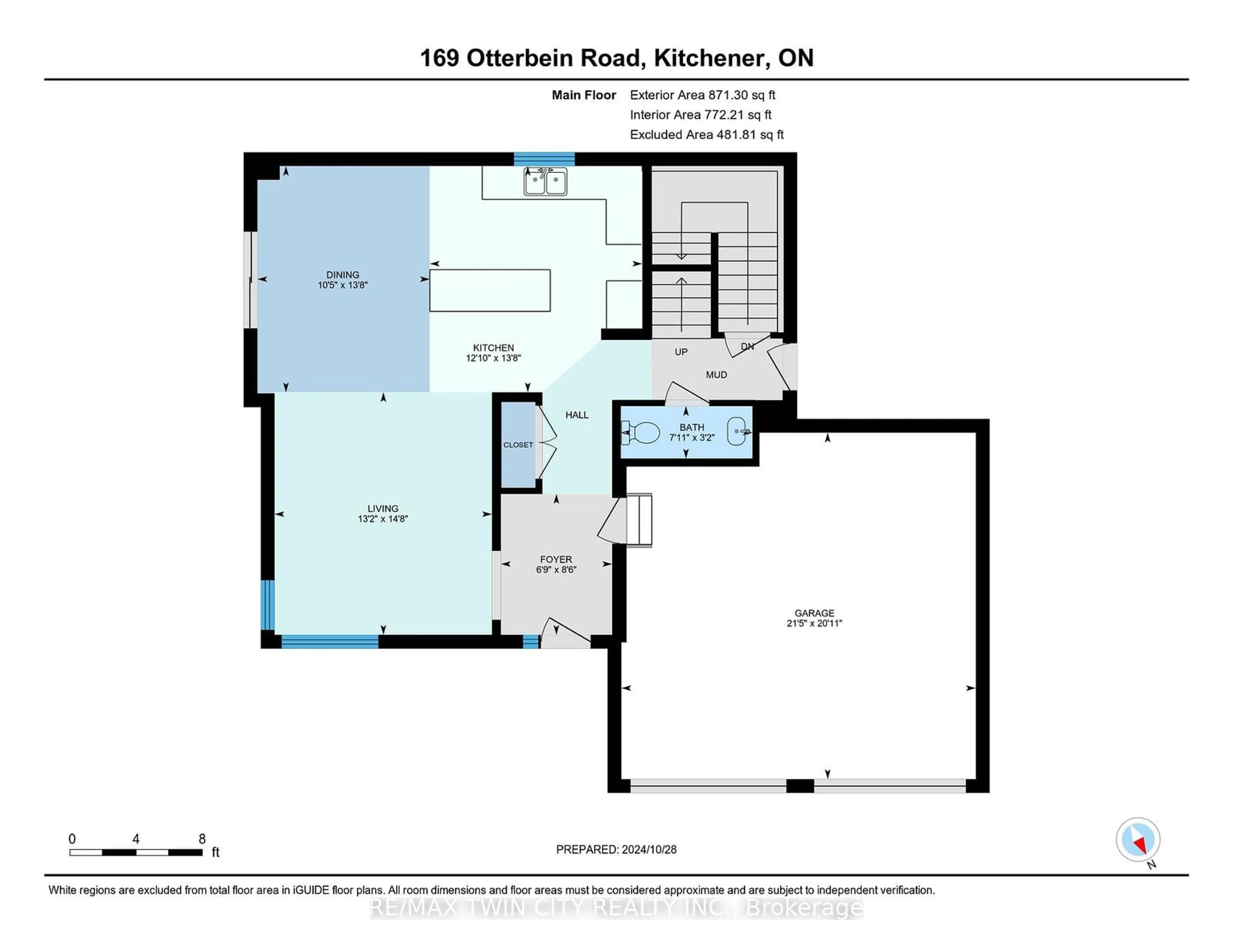 Floor plan for 169 Otterbein Rd, Kitchener Ontario N2B 0A8